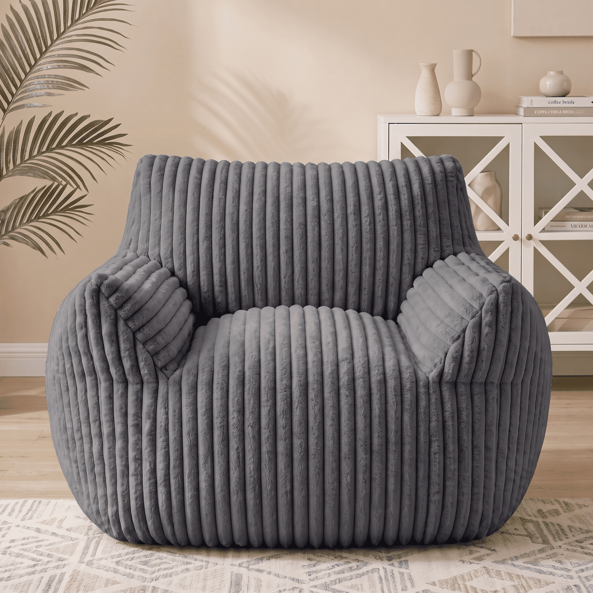 Bean Bag Sofa Chair with High-Resilience Foam Filling for Living Room