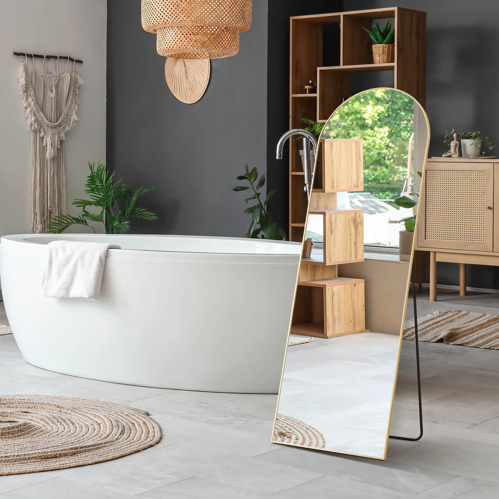 Slim Metal Frame Full Length Floor Mirror