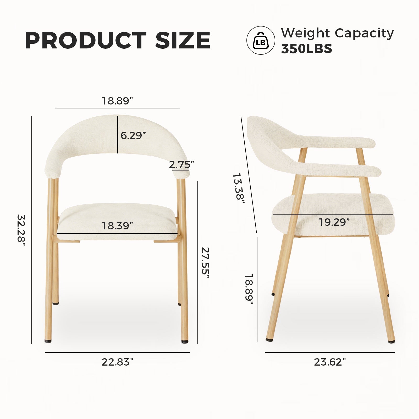 Upholstered Armchair Dining Chairs Set of 2
