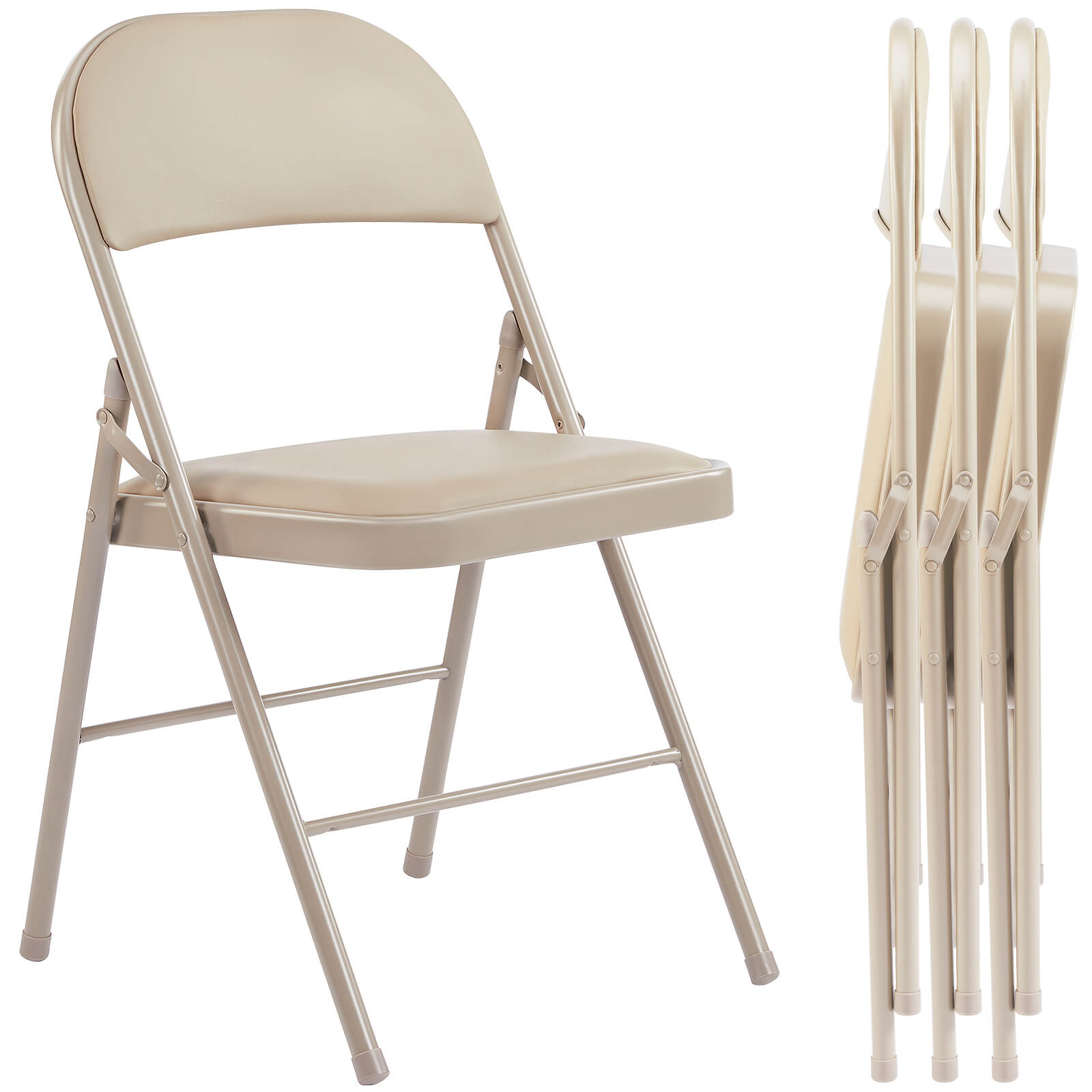 Leather Folding Chair Black
