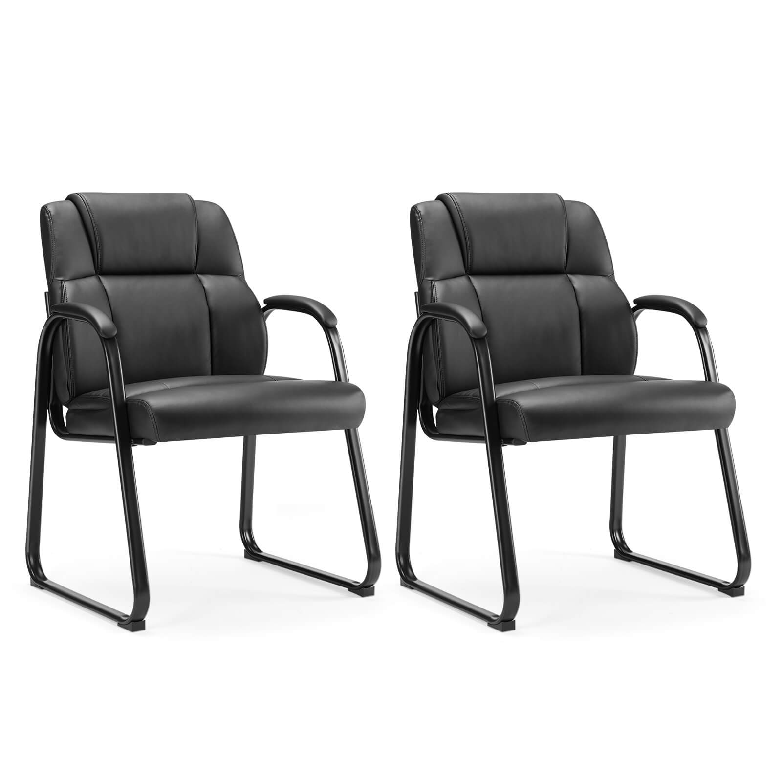 Black PU Leather Guest Chair