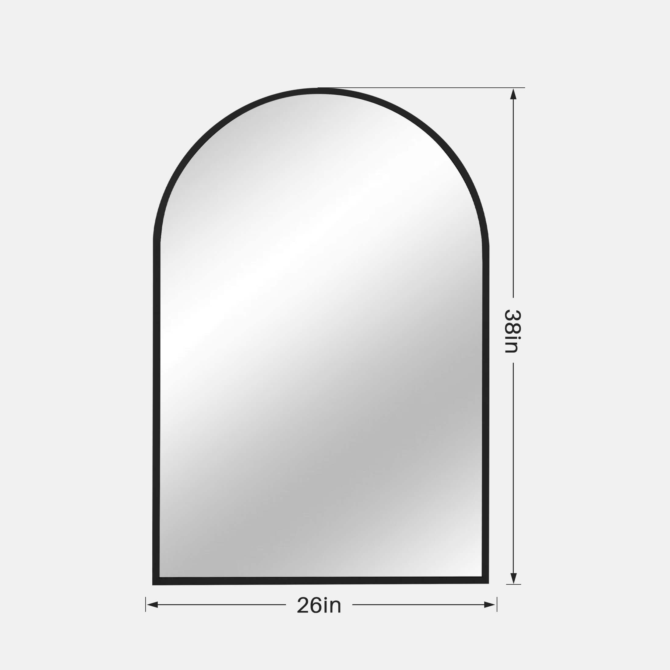 Gothic Arch Gold Black Wall Mirror