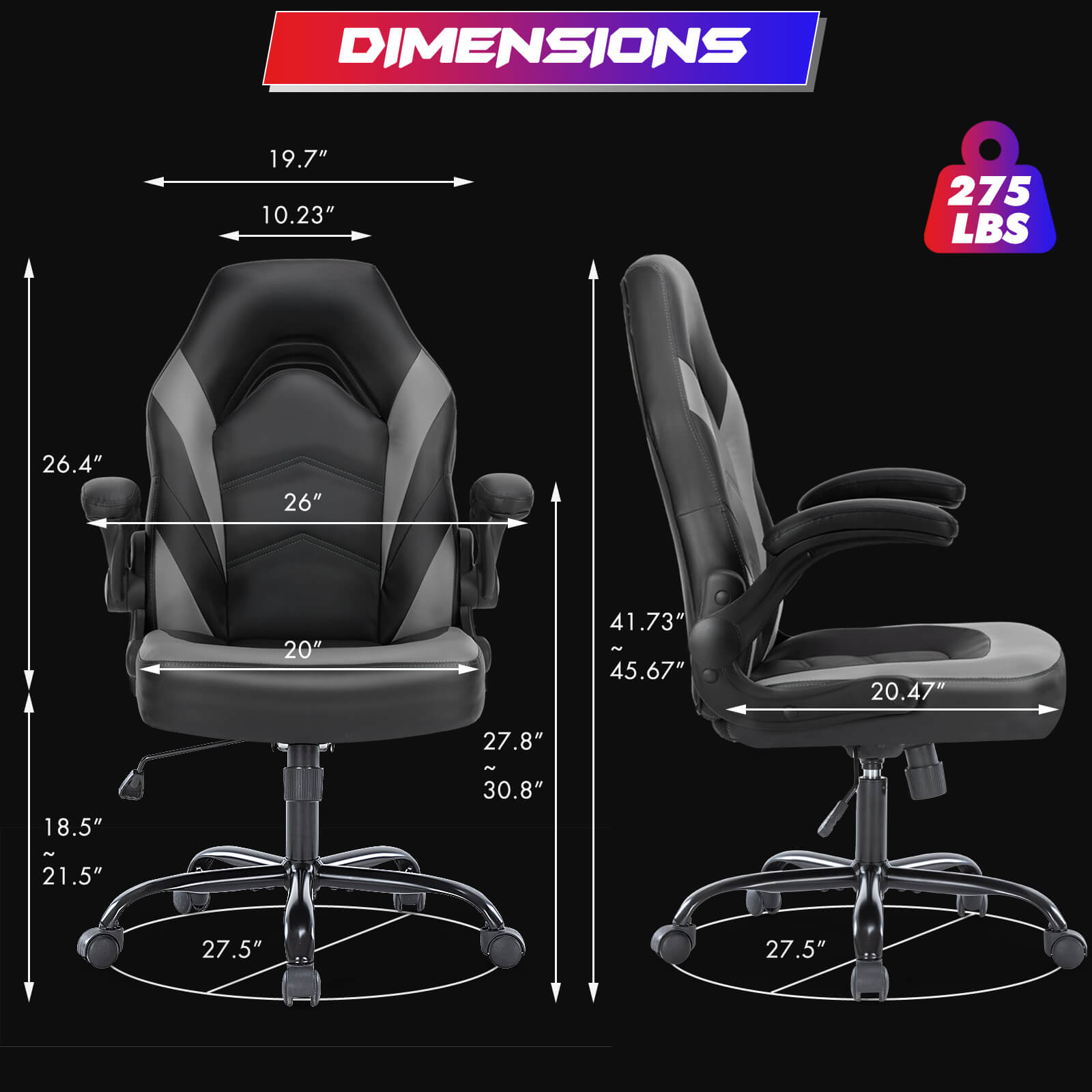 Leather Gaming Chair Height Adjustable