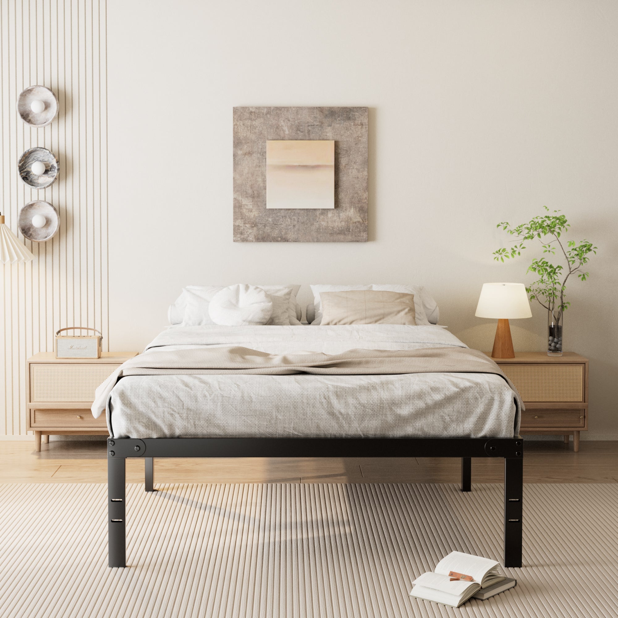 Heavy Duty Steel Bed Frame with Storage