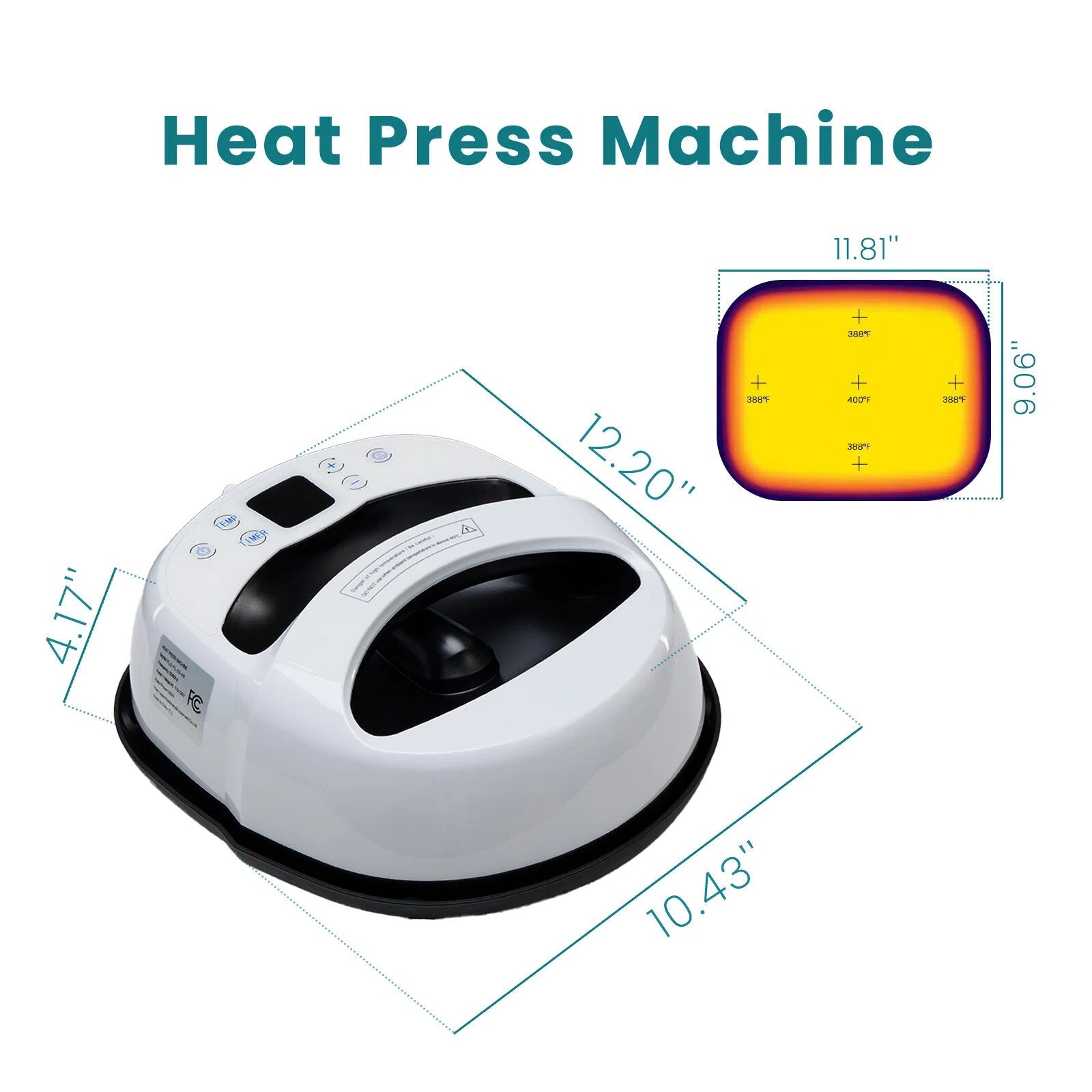 Portable 12x10.4" Heat Press Machine