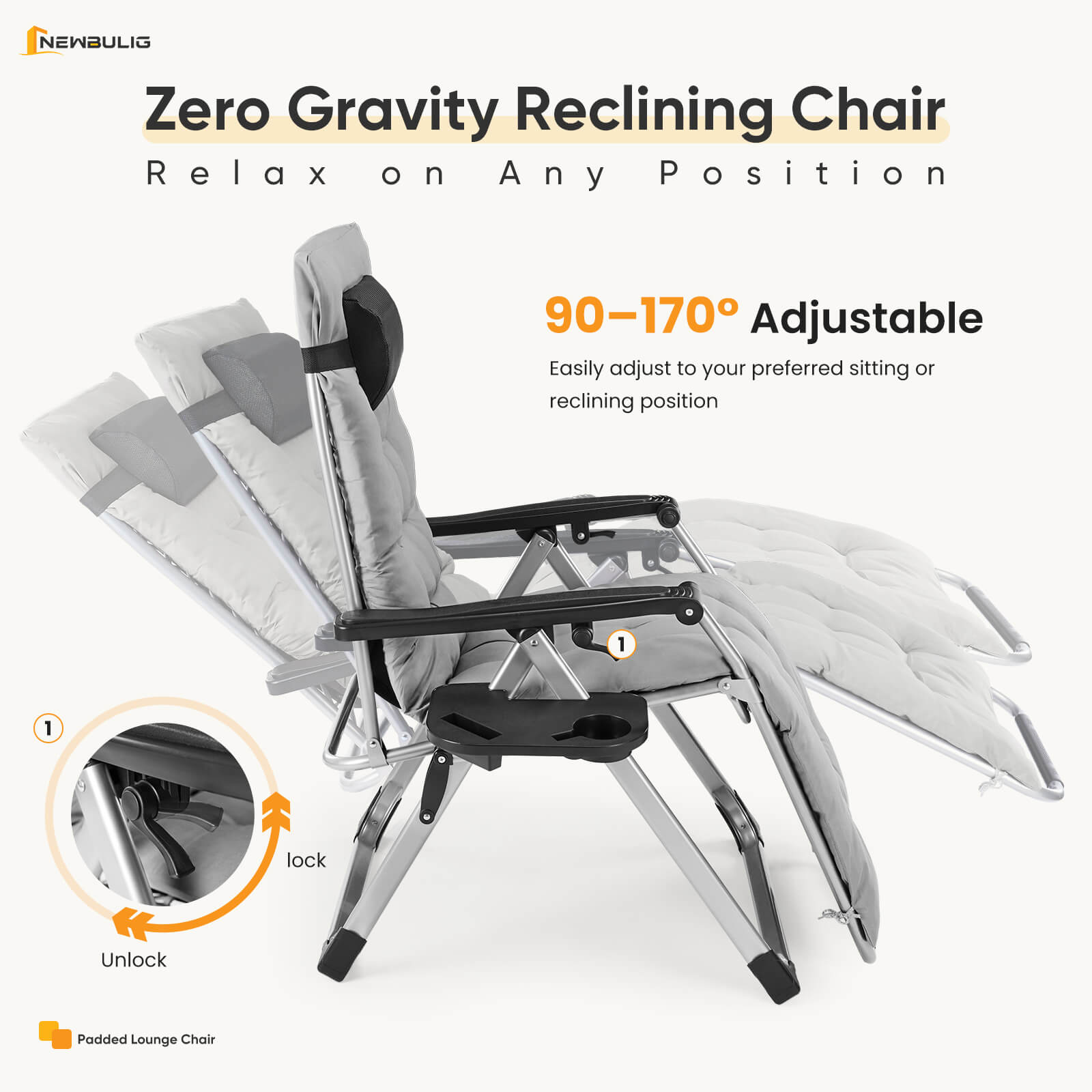 WareBay Zero Gravity Chair Set of 2 – Folding Recliner for Outdoor & Indoor Use
