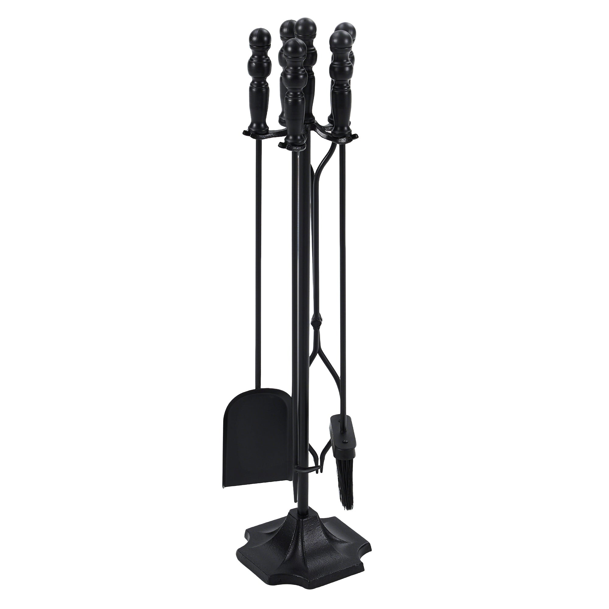 5-Piece Forged Iron Fireplace Tool Set