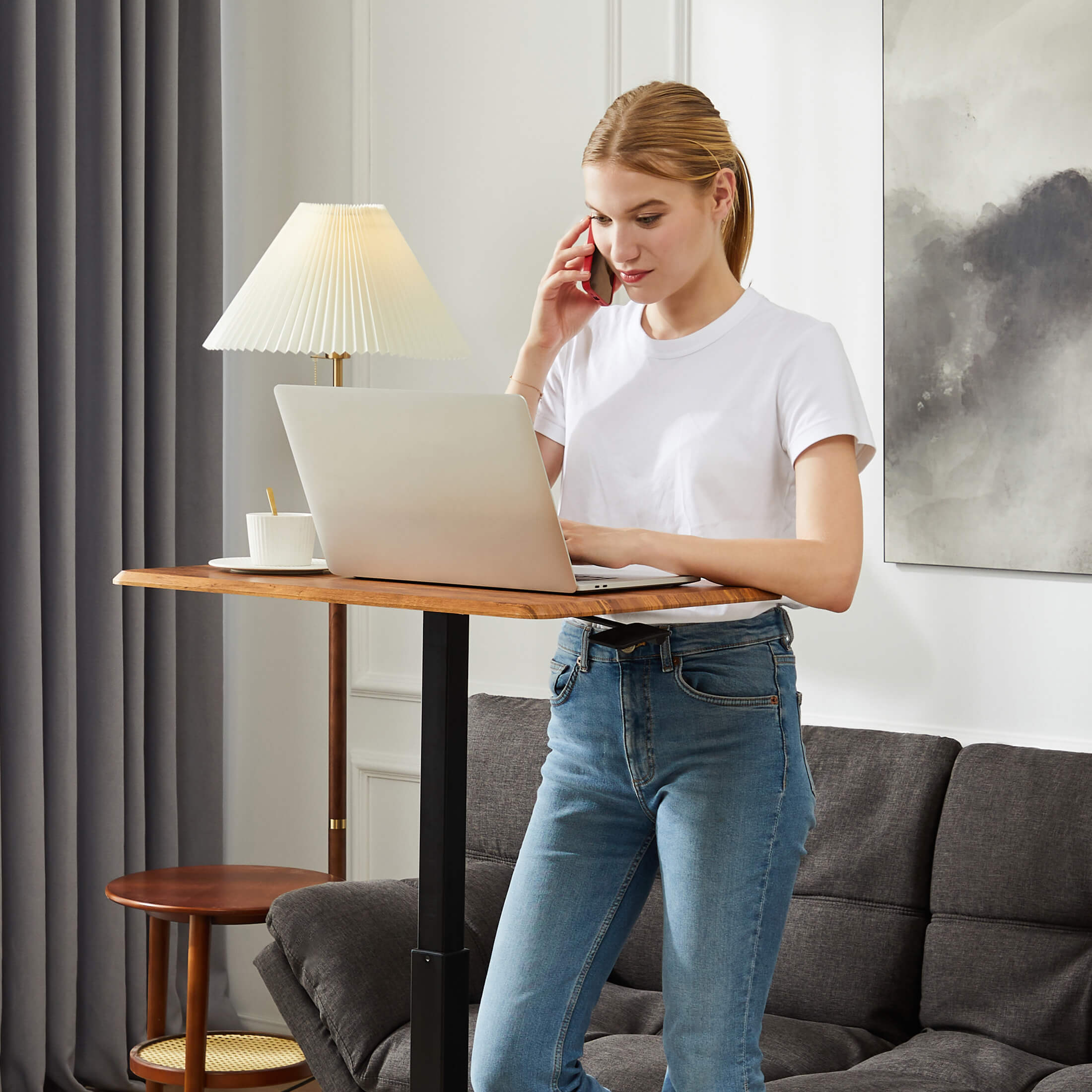 Adjustable Height Mobile Laptop Standing Desk
