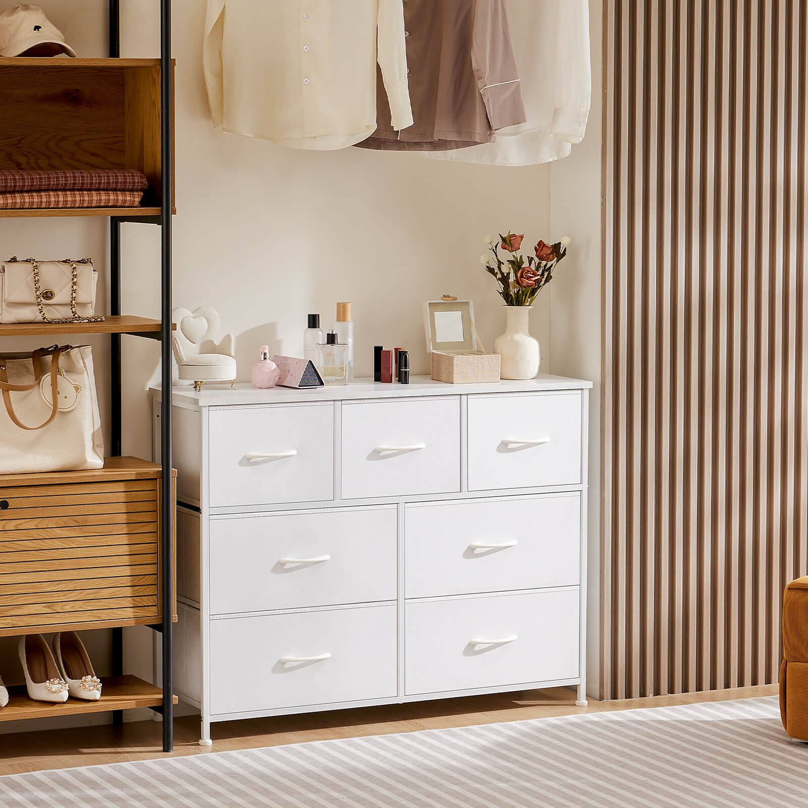 7-Drawer Wooden Top Storage Dresser