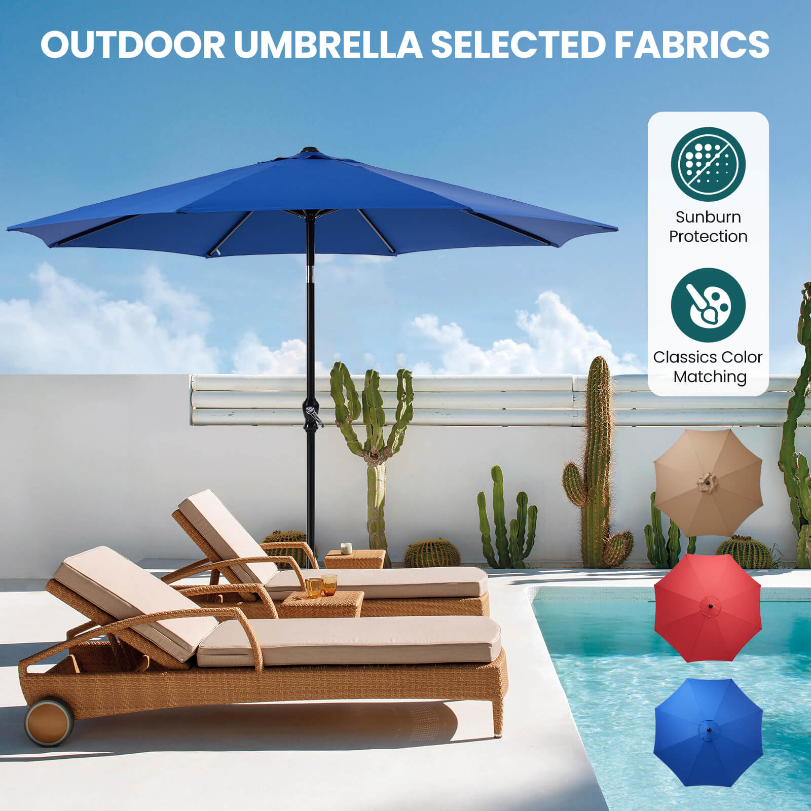 9ft 8-Rib Steel Patio Umbrella