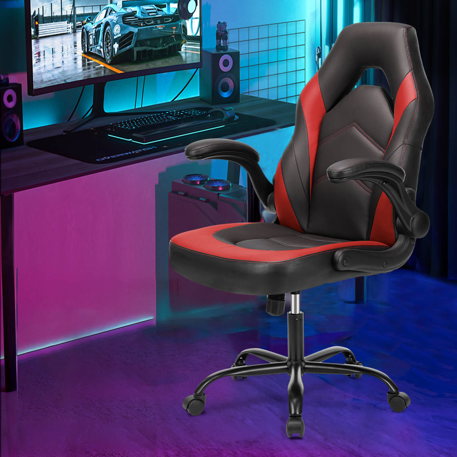 Leather Gaming Chair Height Adjustable