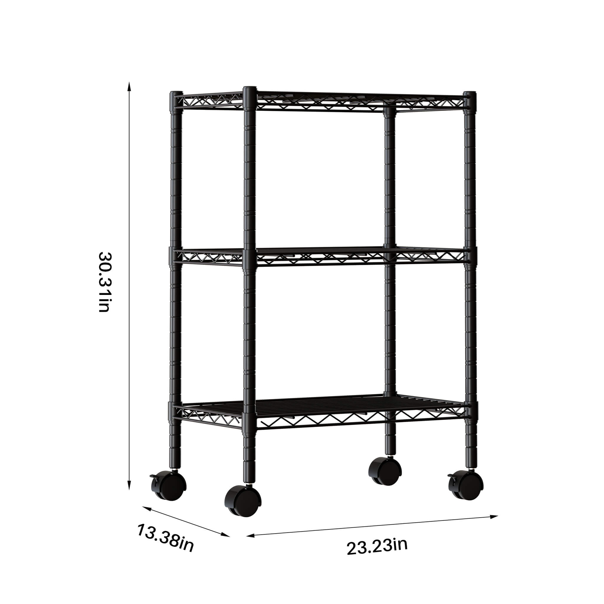 Heavy Duty Rolling Wire Shelving Unit, 3/4/5-Tier Metal Storage Shelf with Wheels