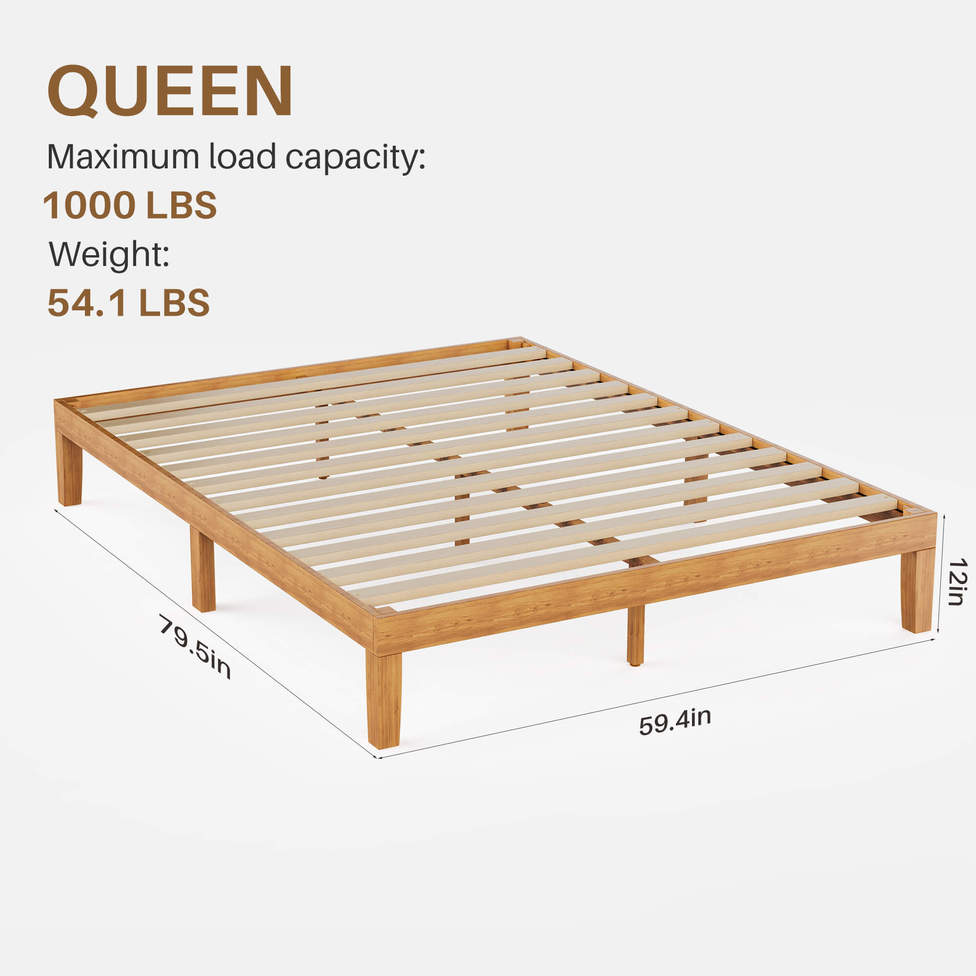 Minimalist Solid Wood Bed Frame