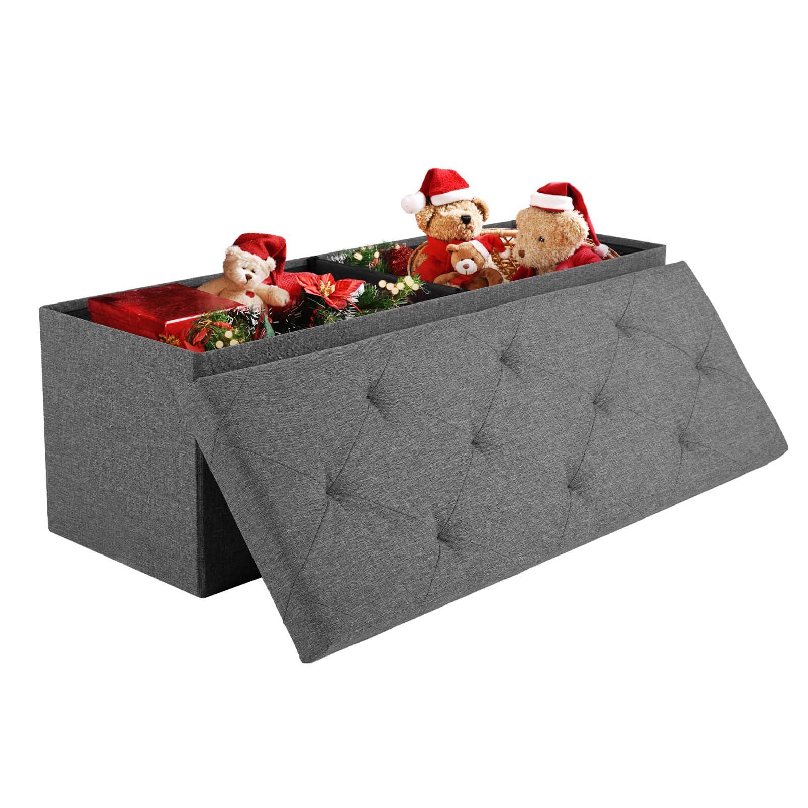 Foldable Linen Storage Ottoman Bench
