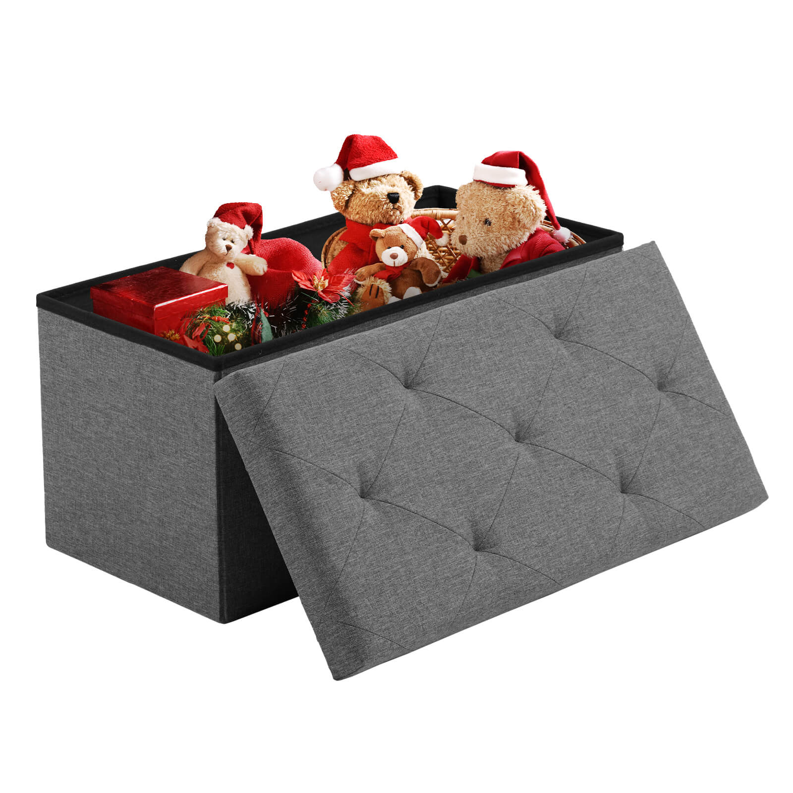 Foldable Linen Storage Ottoman Bench