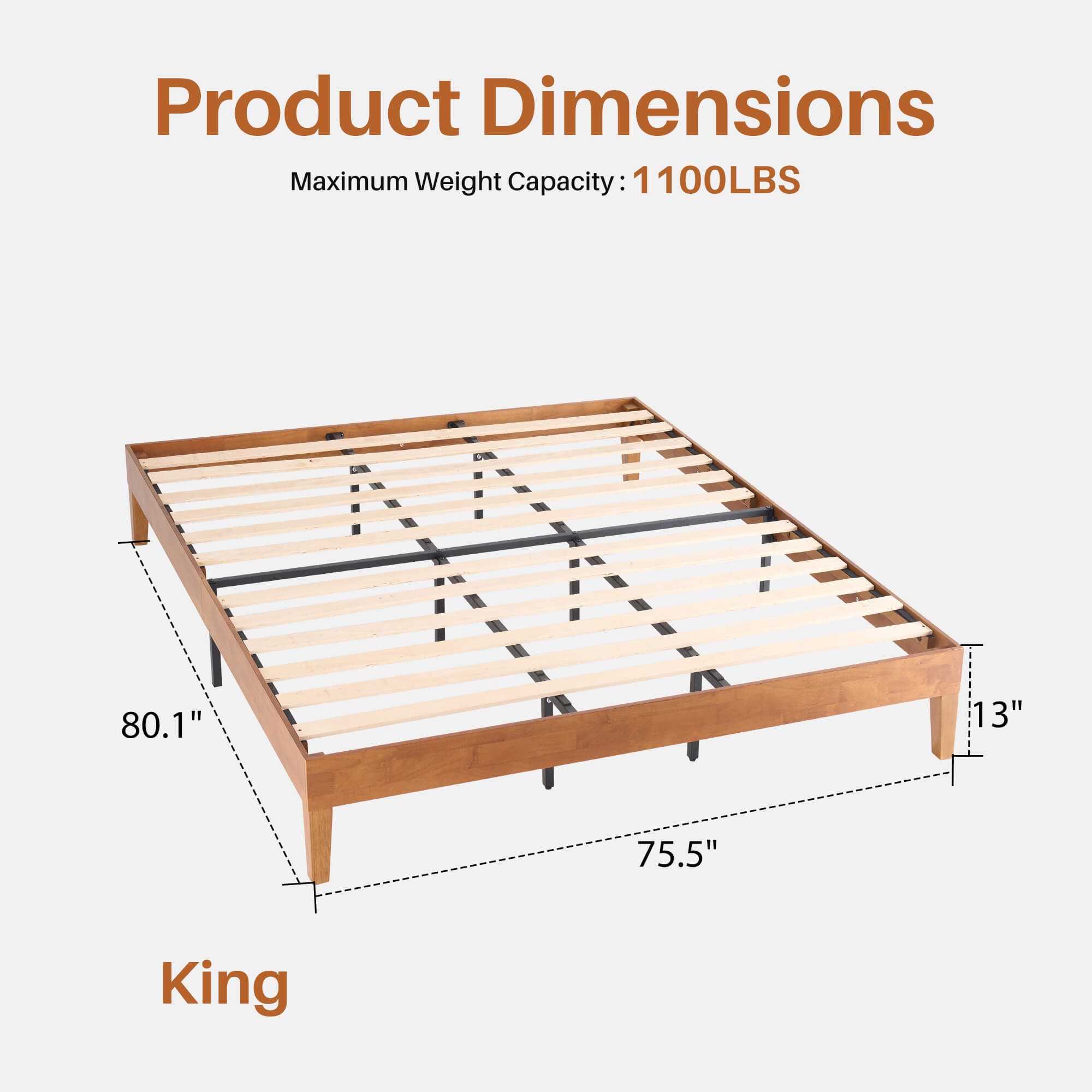 Solid Wood Platform Bed Frame