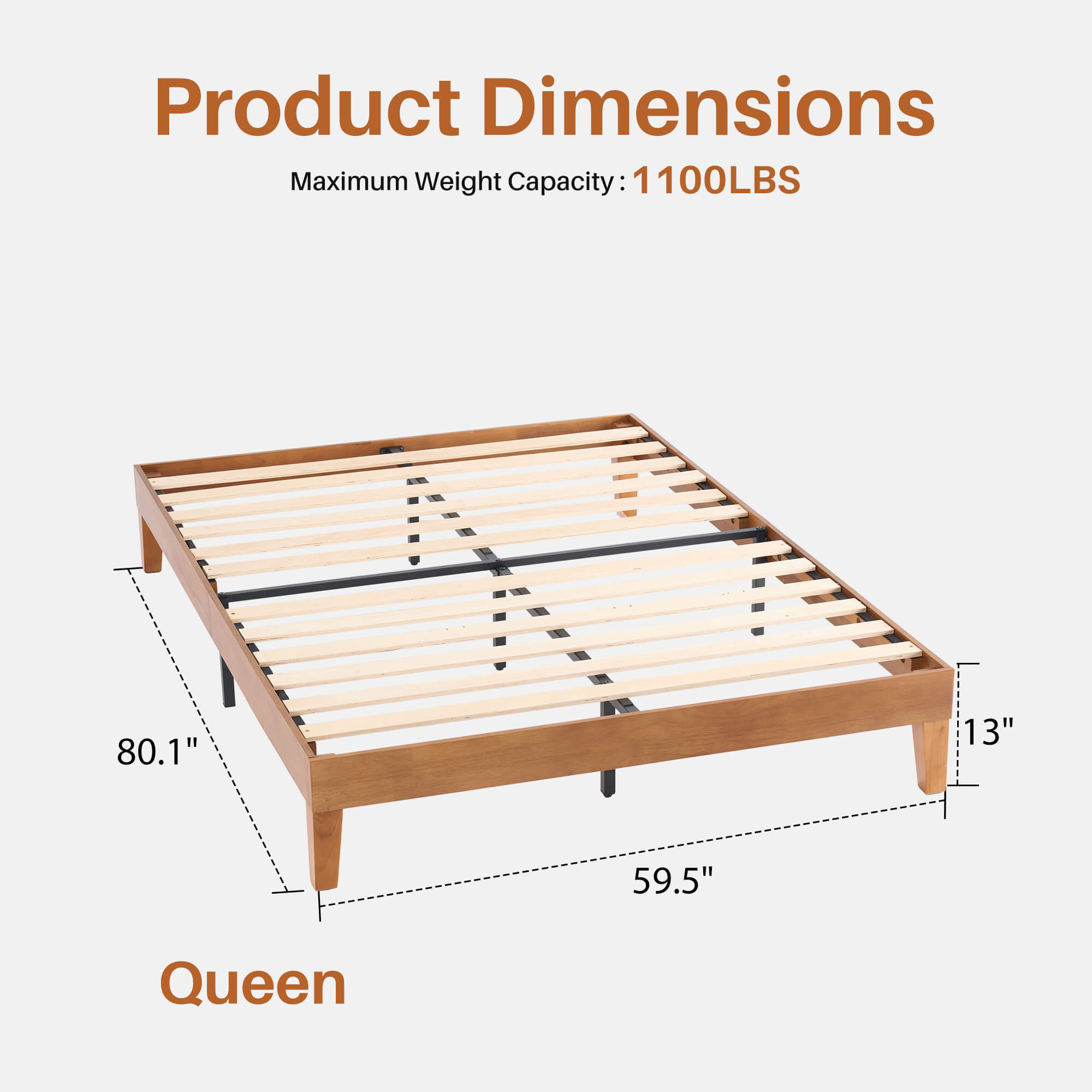 Solid Wood Platform Bed Frame