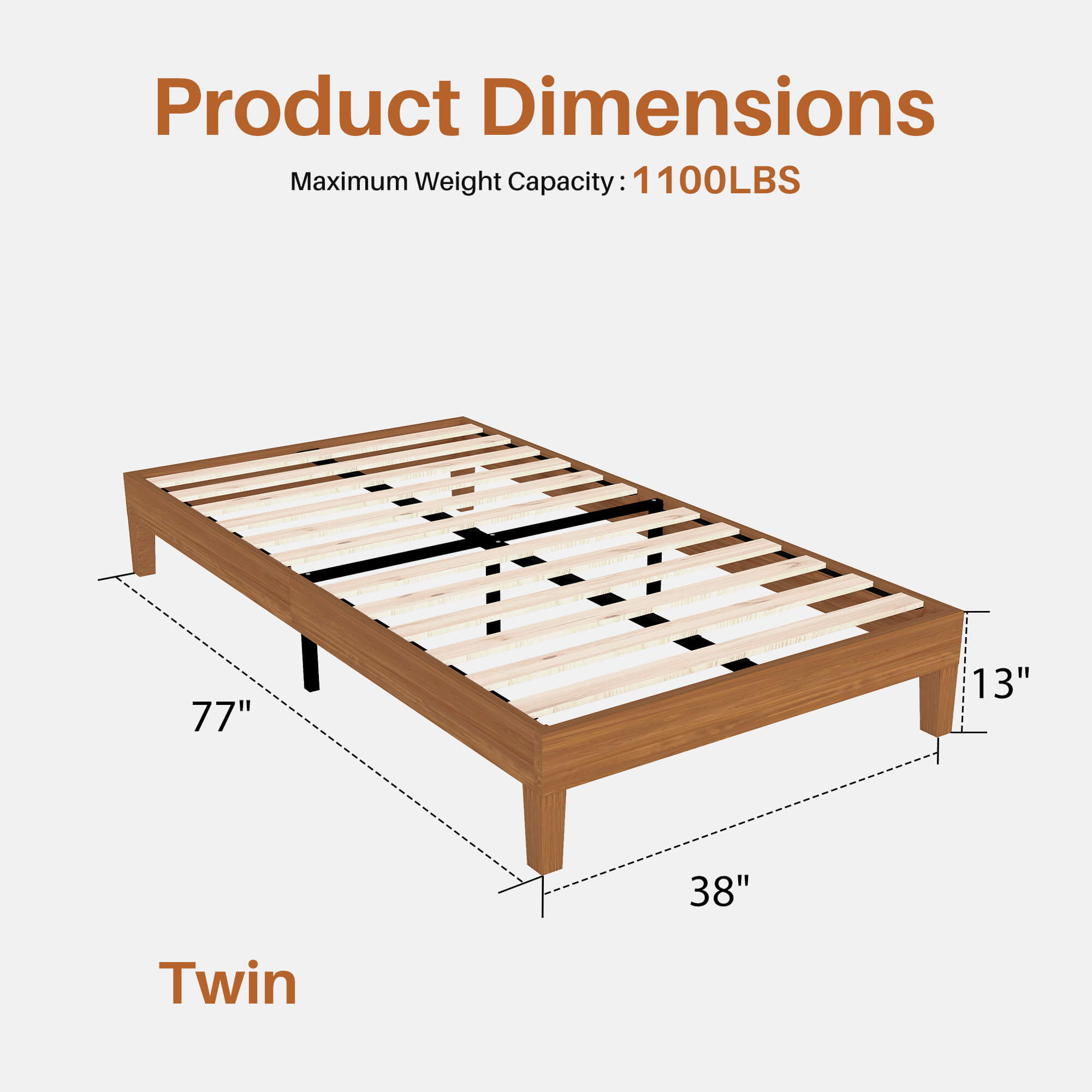 Solid Wood Platform Bed Frame