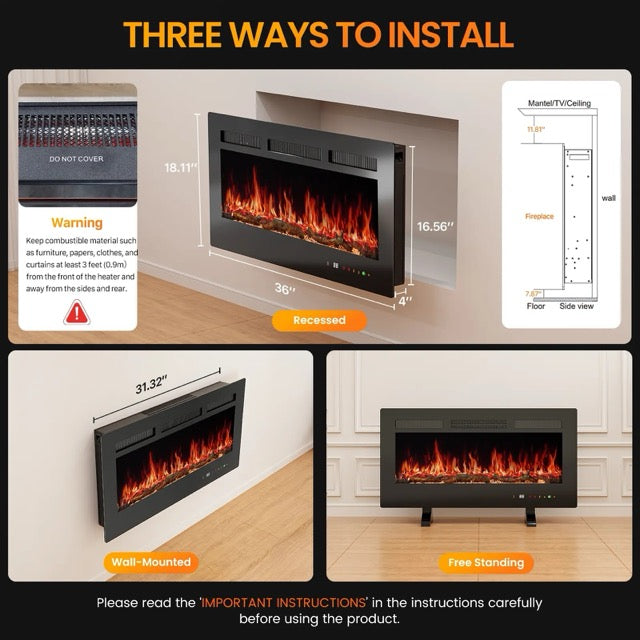 FlexHearth Smart Electric Fireplace