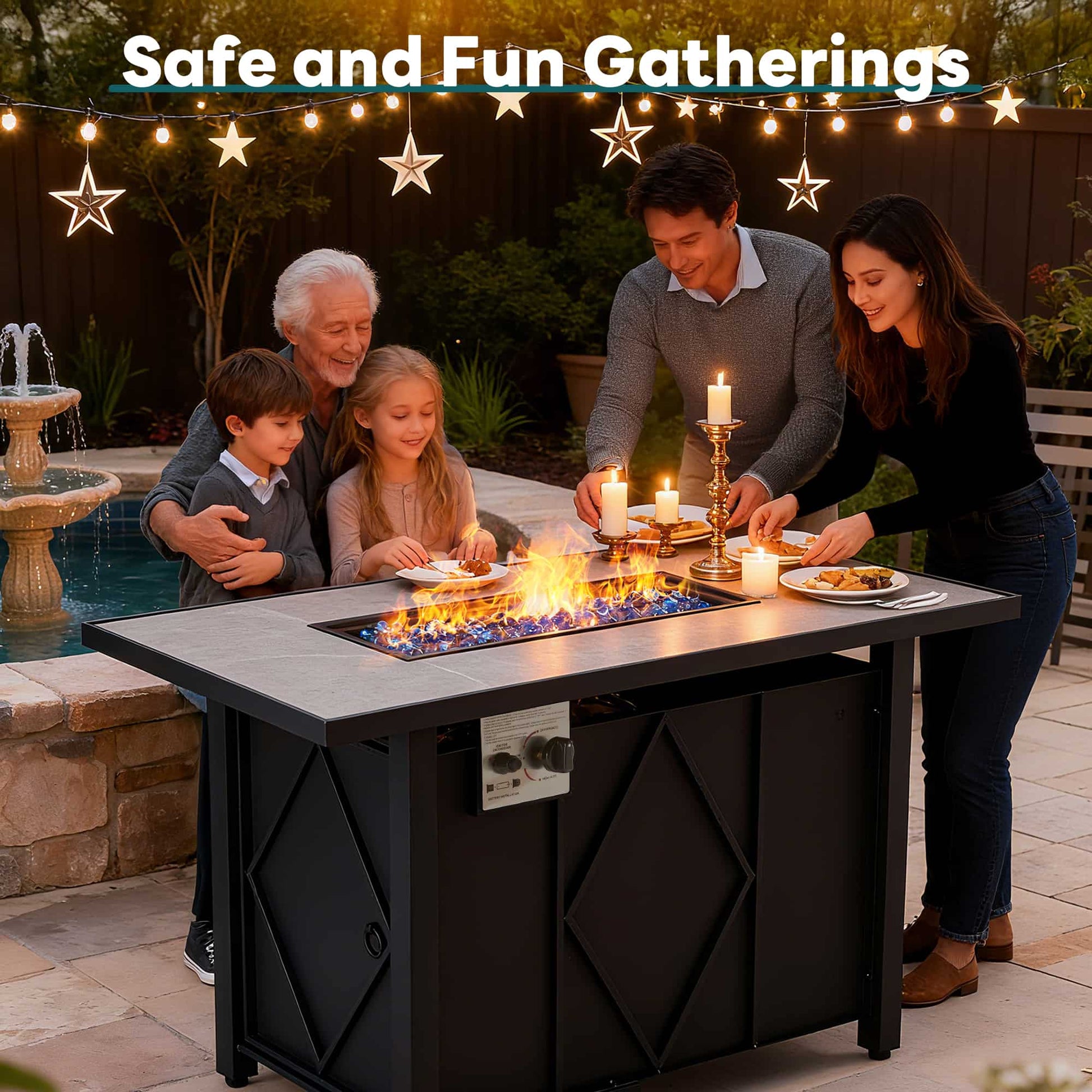 outdoor fire pit table