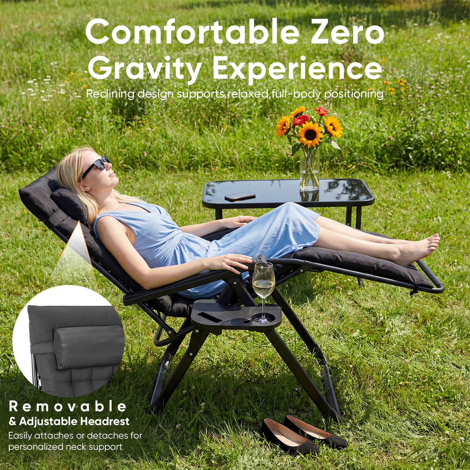 WareBay Zero Gravity Chair Set of 2 – Folding Recliner for Outdoor & Indoor Use