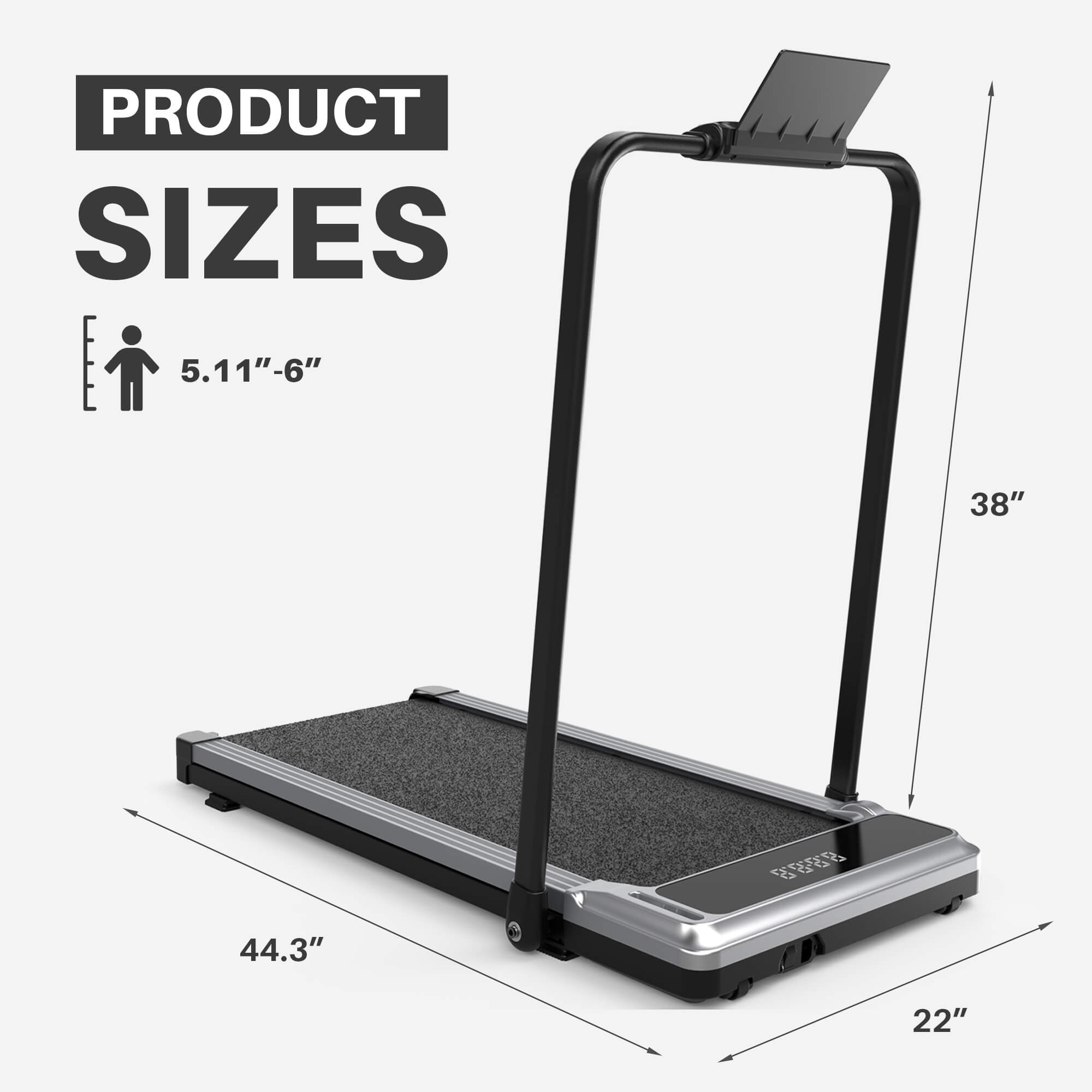 Foldable Treadmill with Handrails