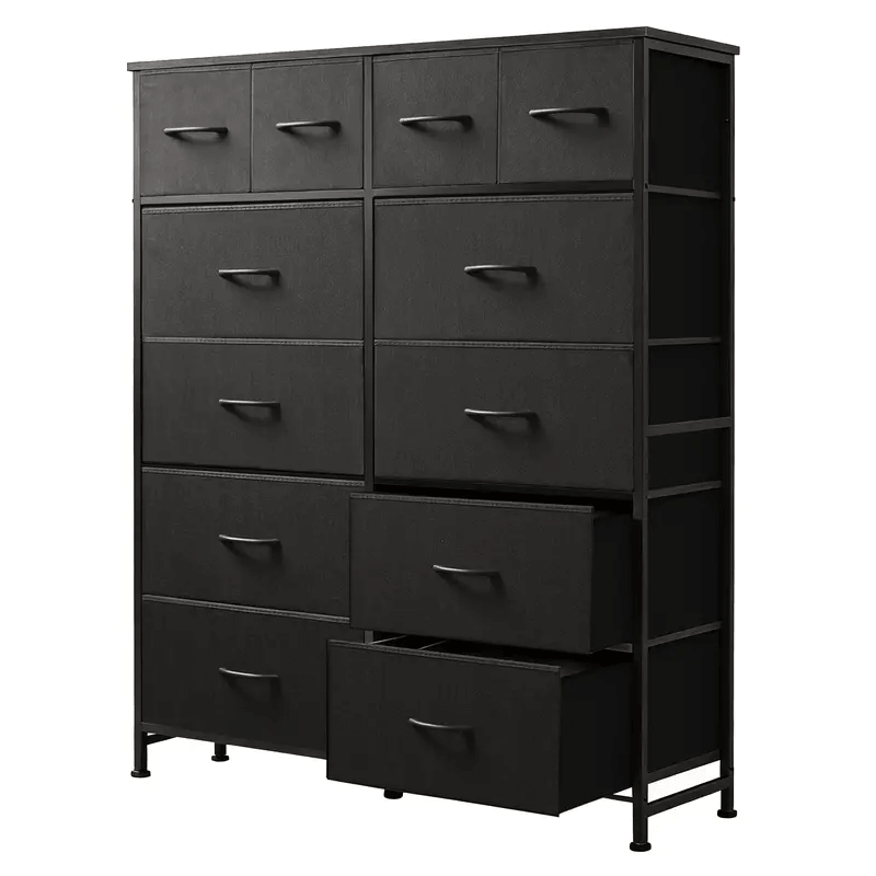 WareBay 12-Drawer Fabric Dresser with Wooden Top for Bedroom & Closet Storage
