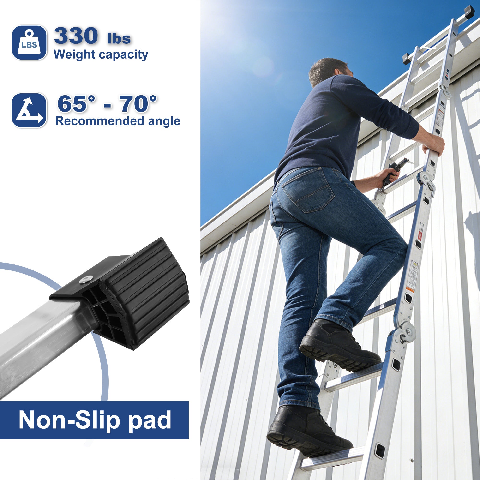 7-in-1 Aluminum Folding Extension Ladder