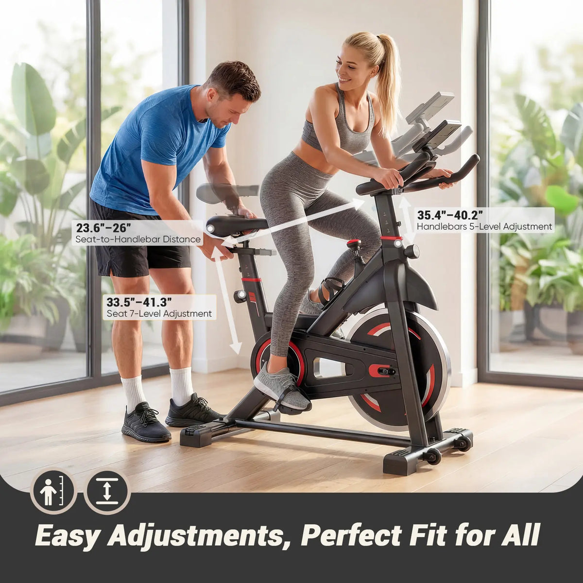Indoor Cycling Bike – LCD Display, Infinite Resistance, Adjustable Seat & Handlebars
