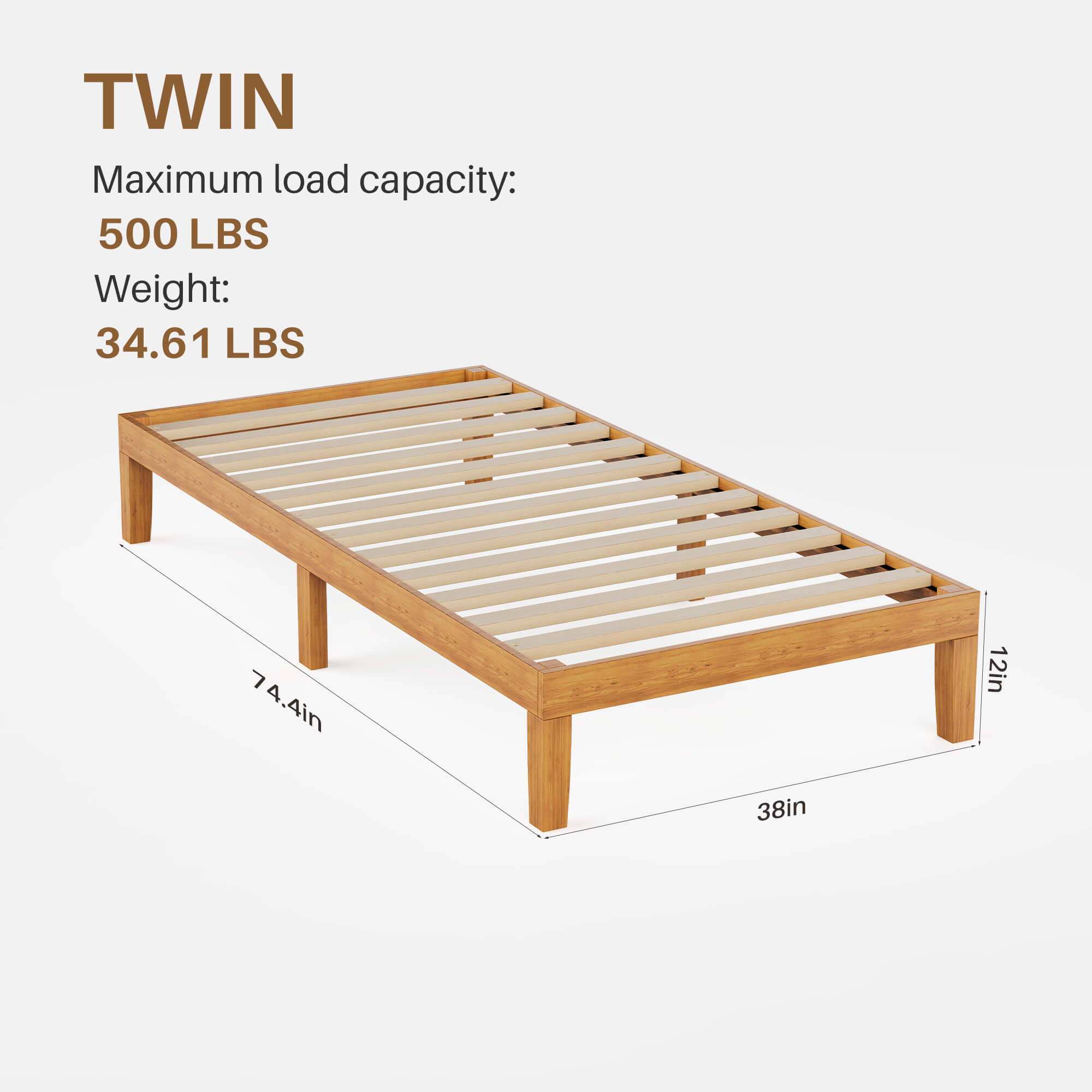 Minimalist Solid Wood Bed Frame