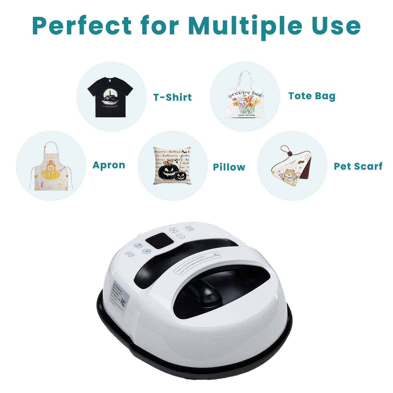 Portable 12x10.4" Heat Press Machine