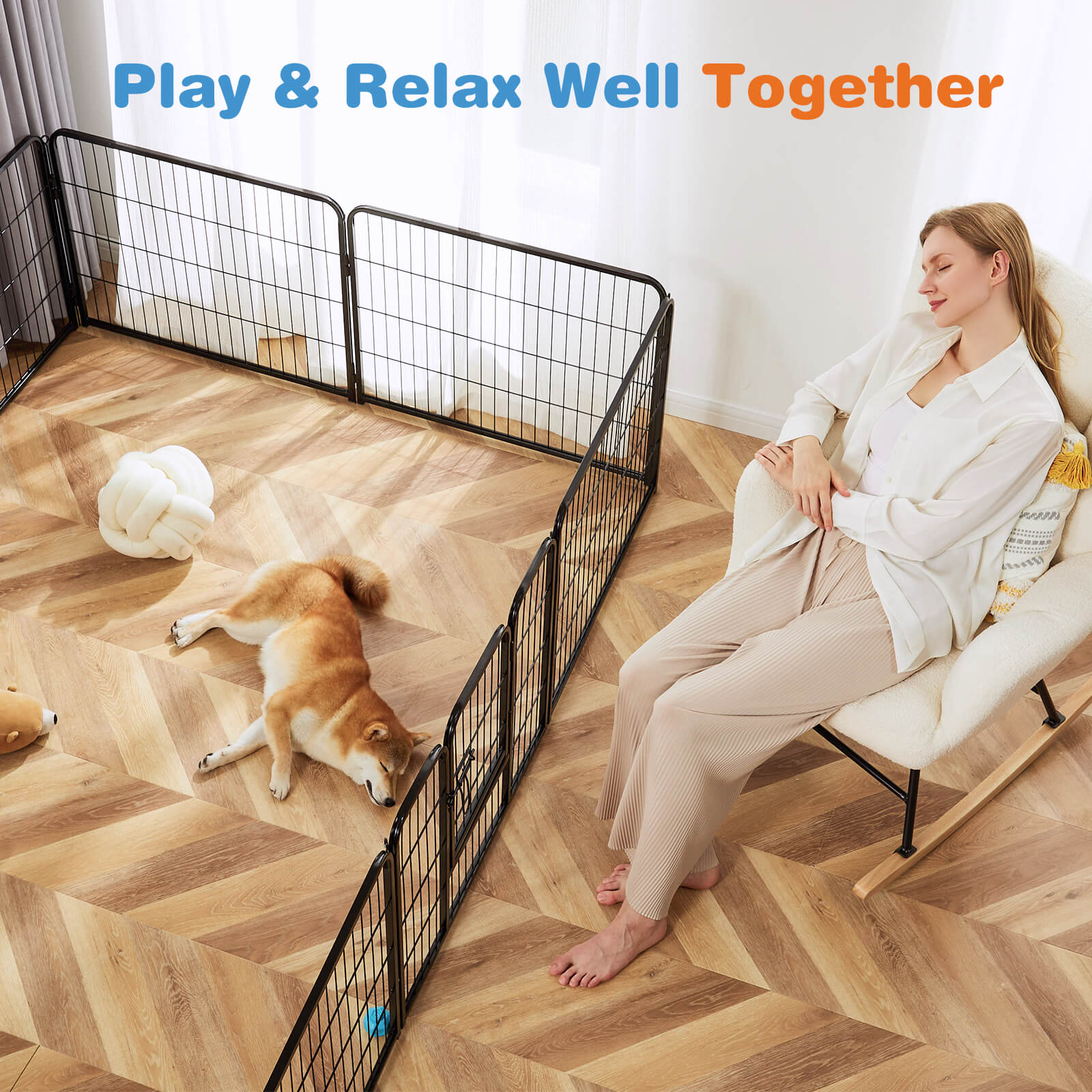 Collapsible Metal Dog Playpen Fence