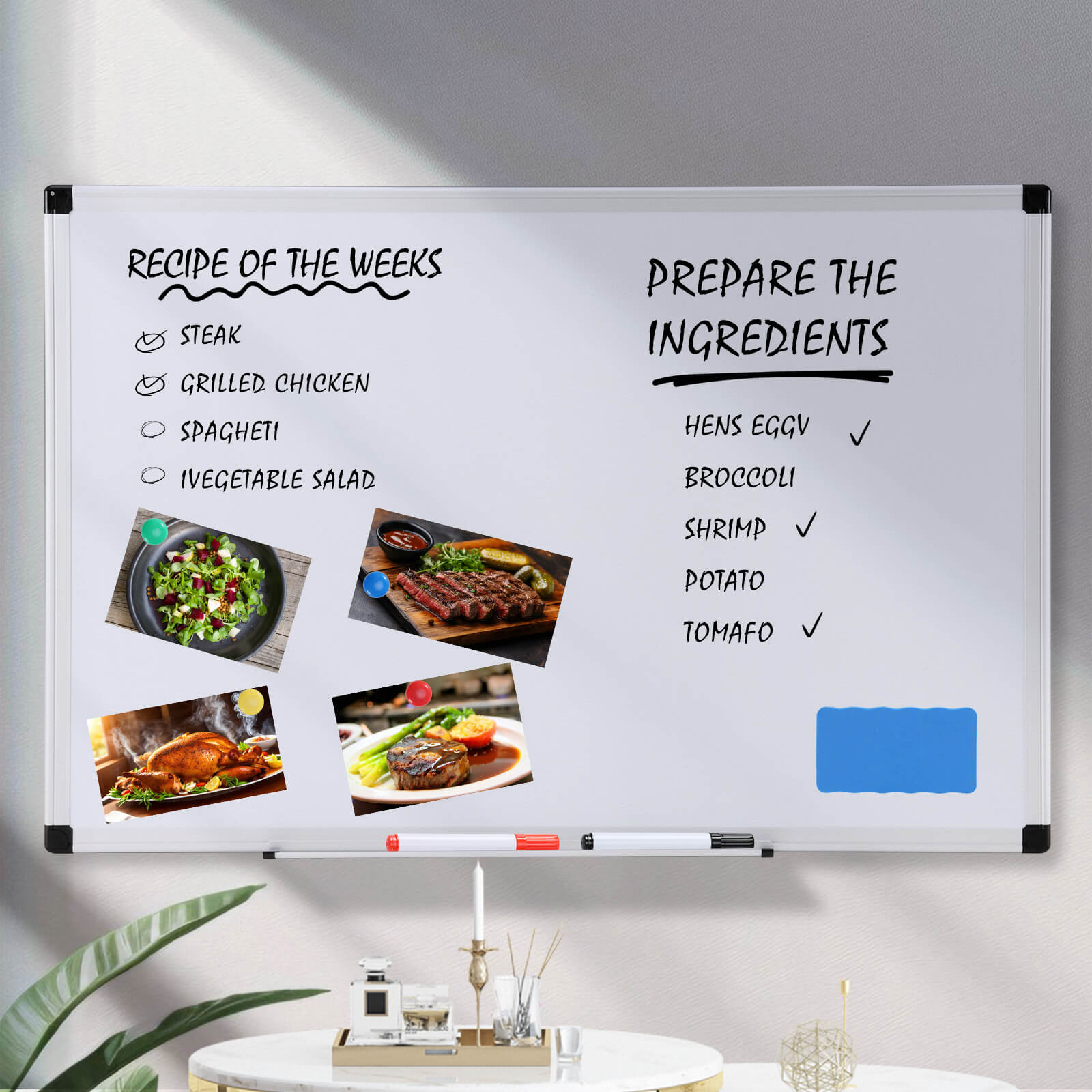 Magnetic Dry Erase Whiteboard 34x22