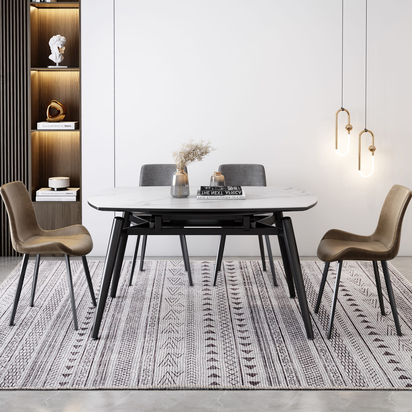 Washable Beige Weave Area Rug