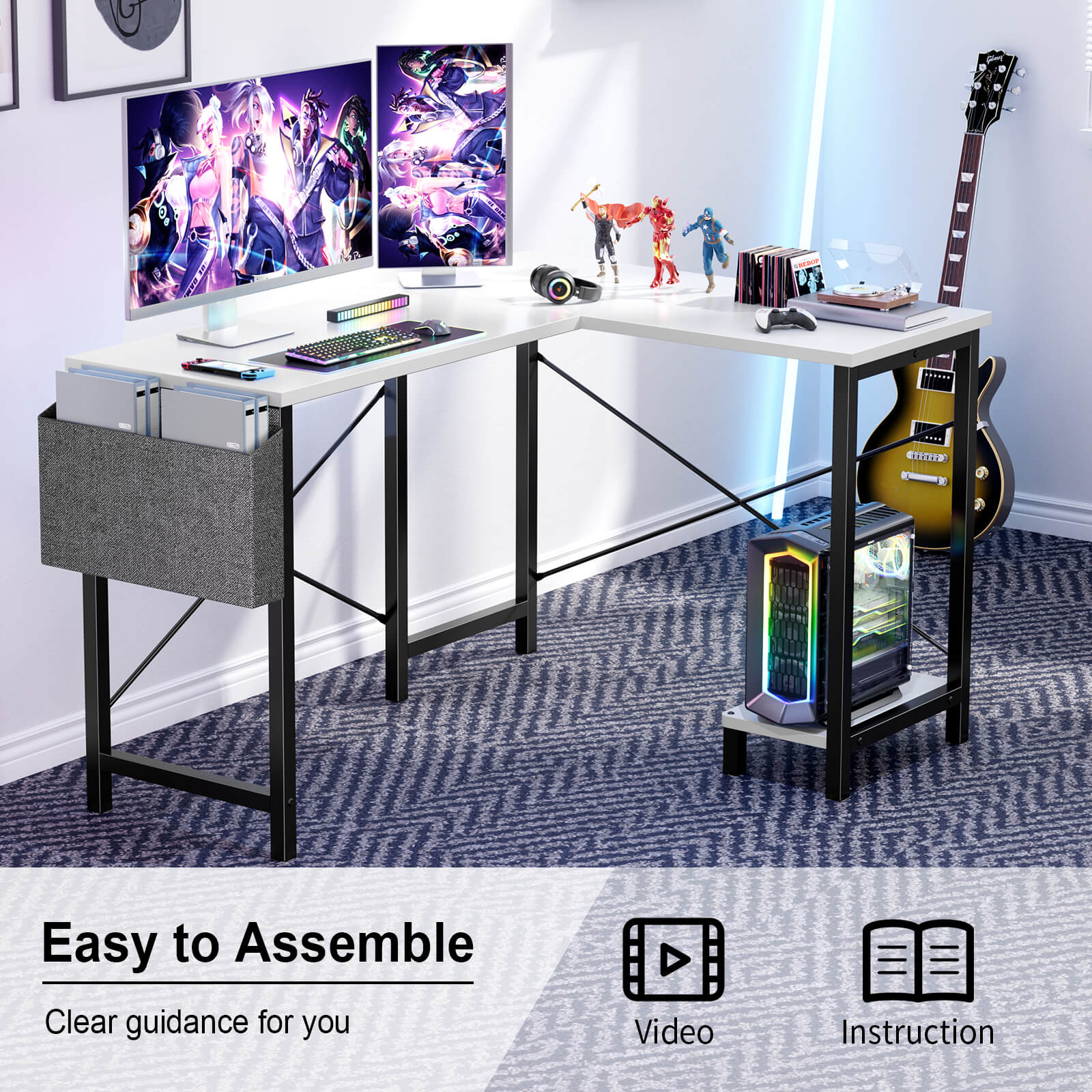 l shaped working desk