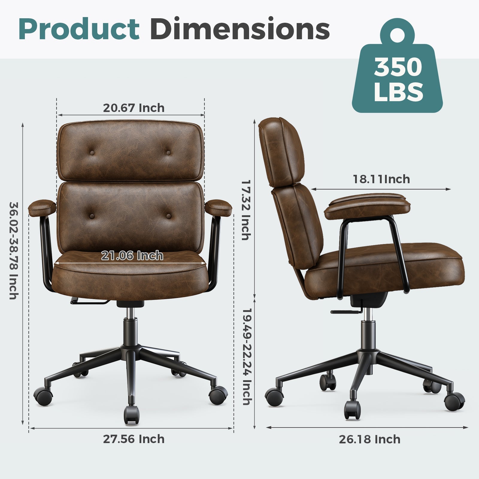 Ergonomic PU Upholstered Office Chair