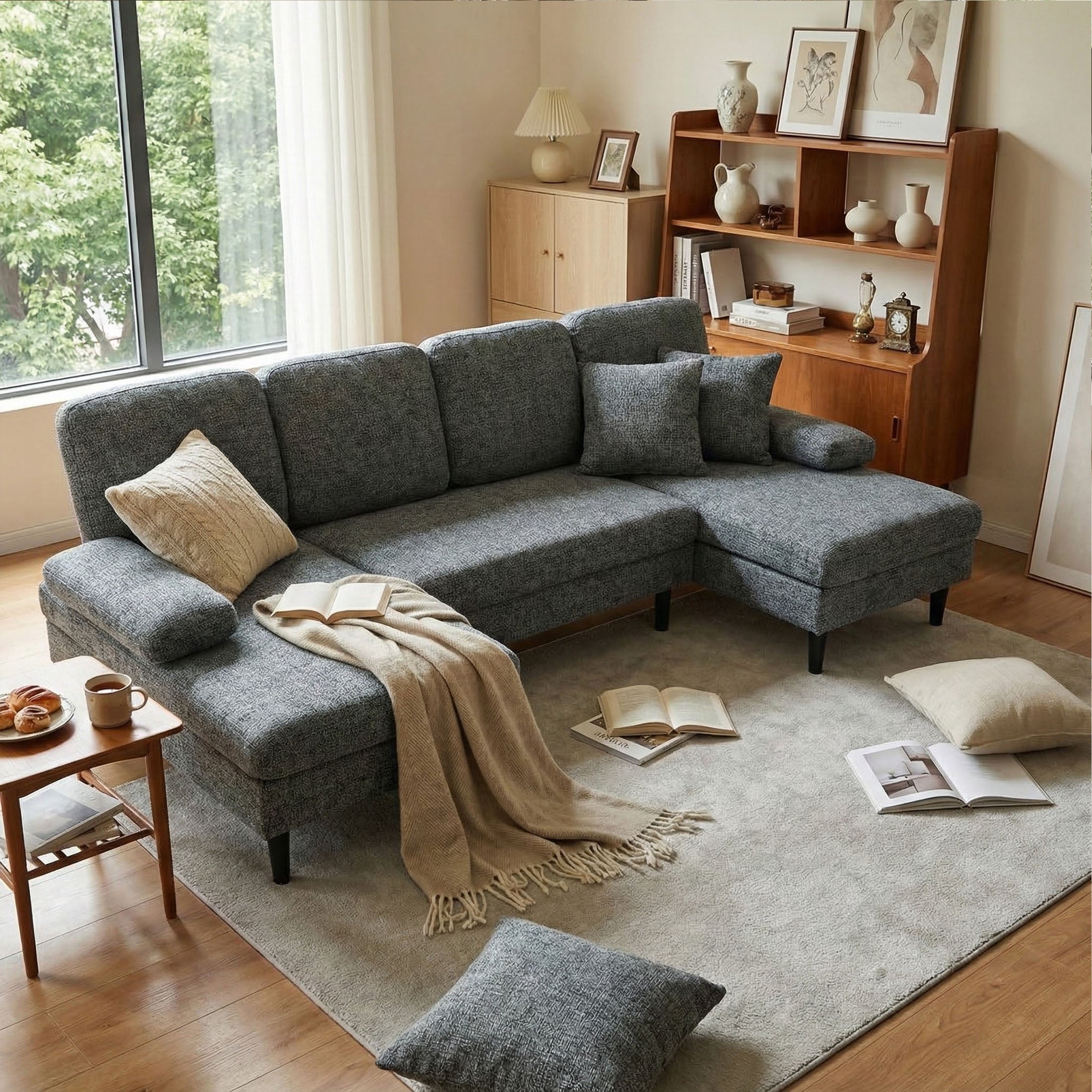 U-Shaped Modular Chenille Sectional Sofa