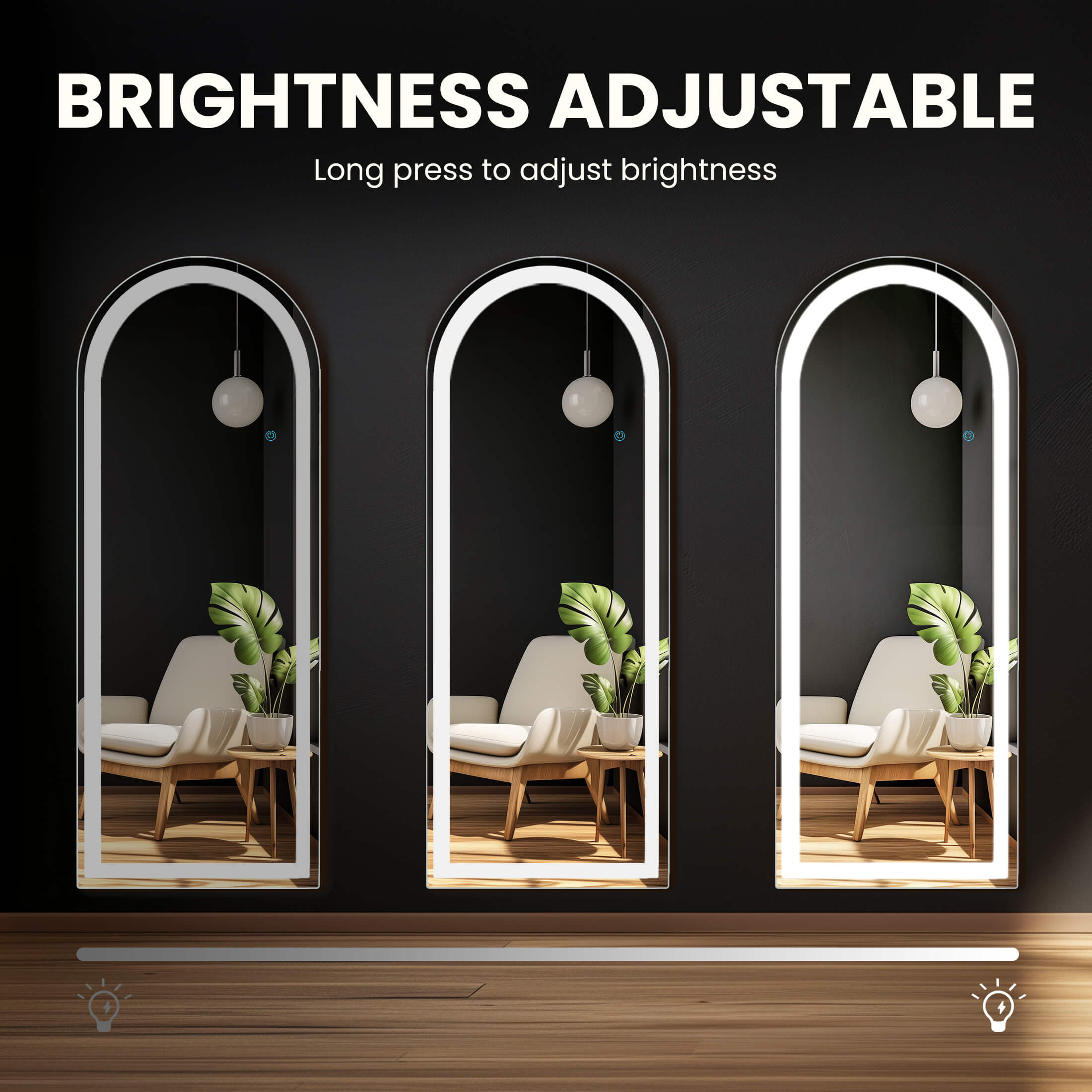 3-Color LED Illuminated Vanity Mirror