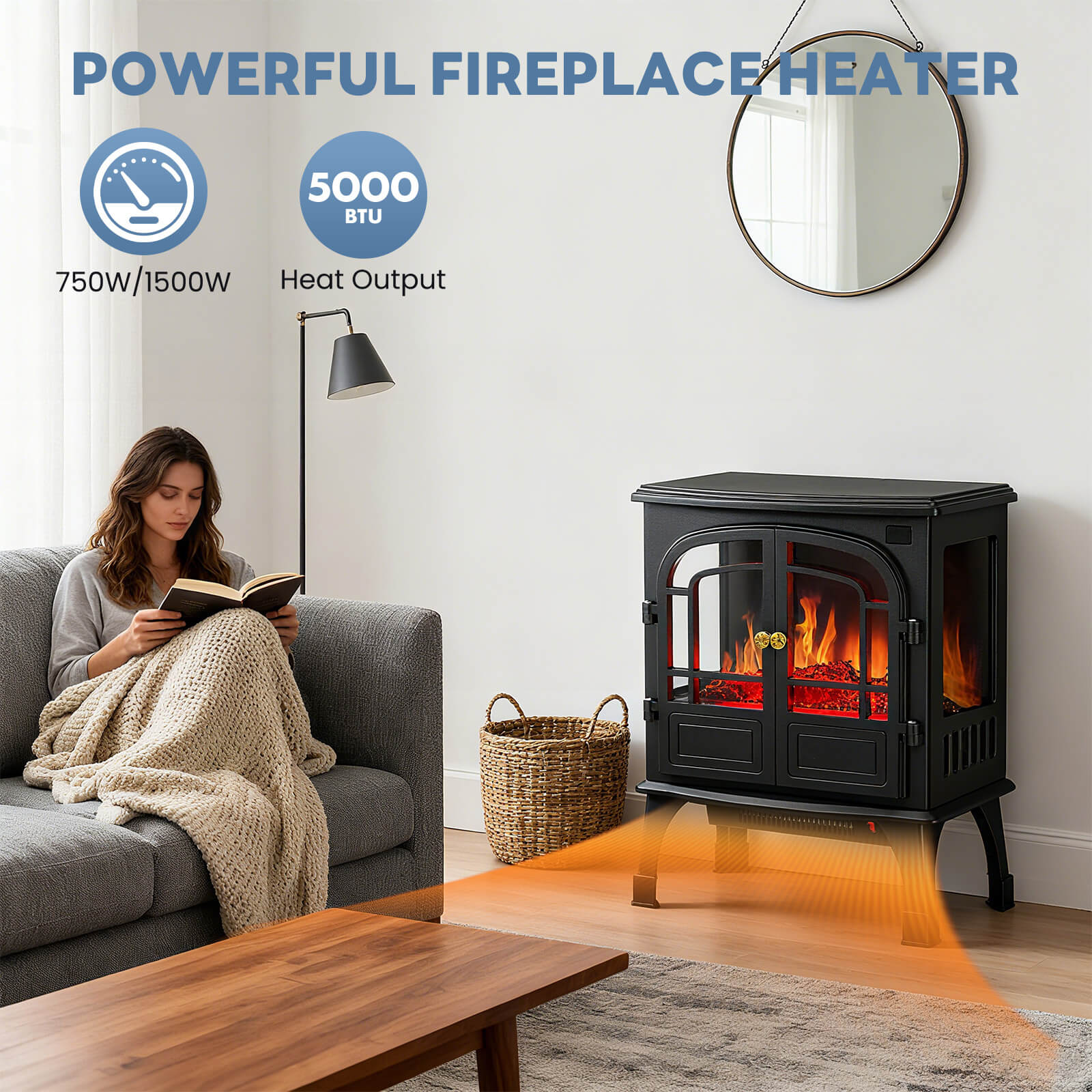black electric fireplace