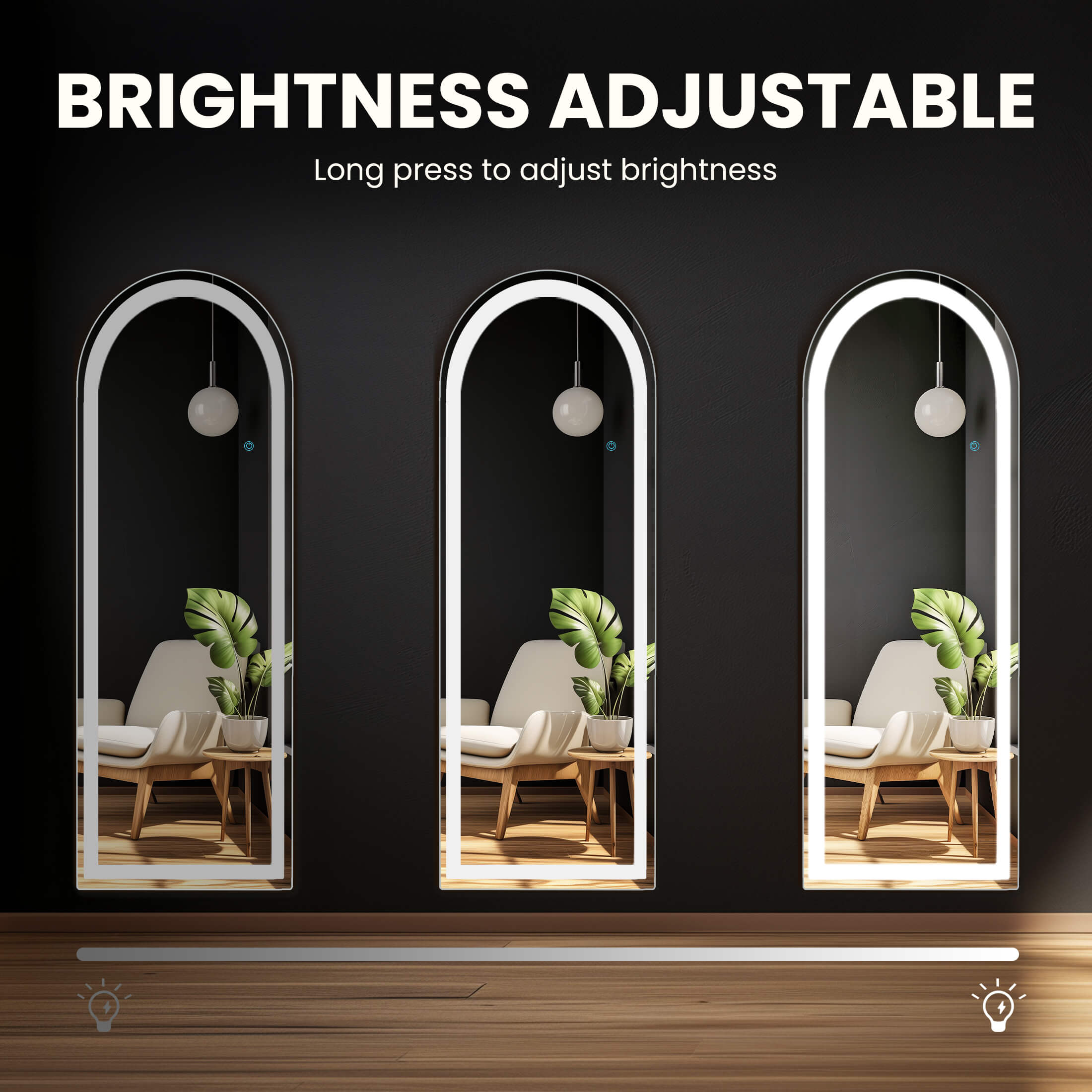 3-Color LED Illuminated Vanity Mirror