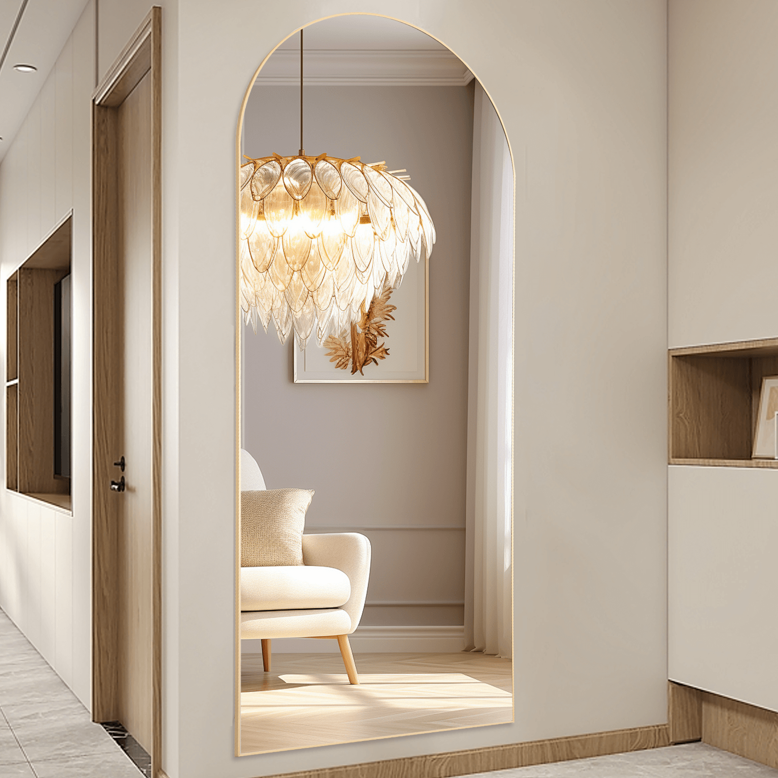 Slim Metal Frame Full Length Floor Mirror