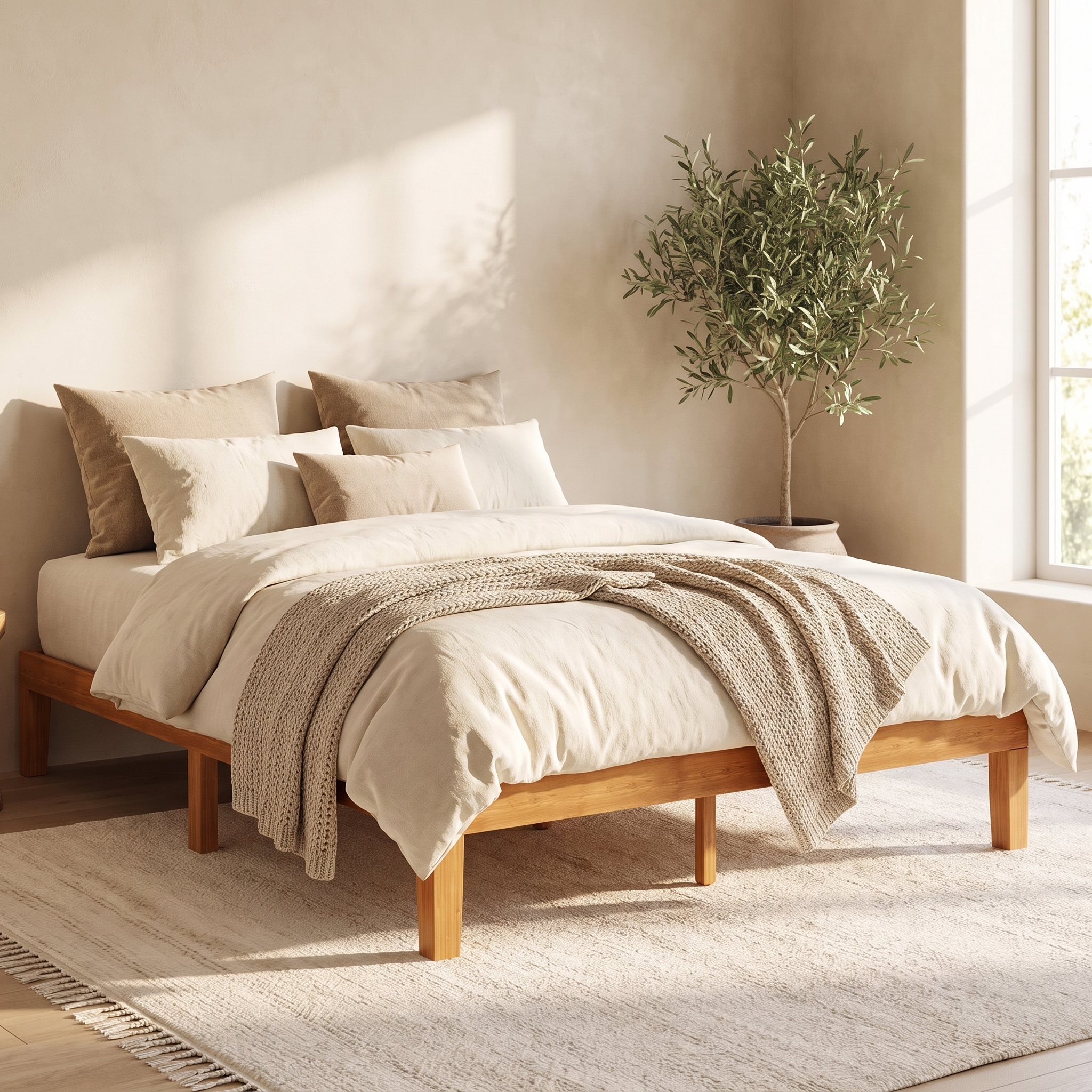Minimalist Solid Wood Bed Frame