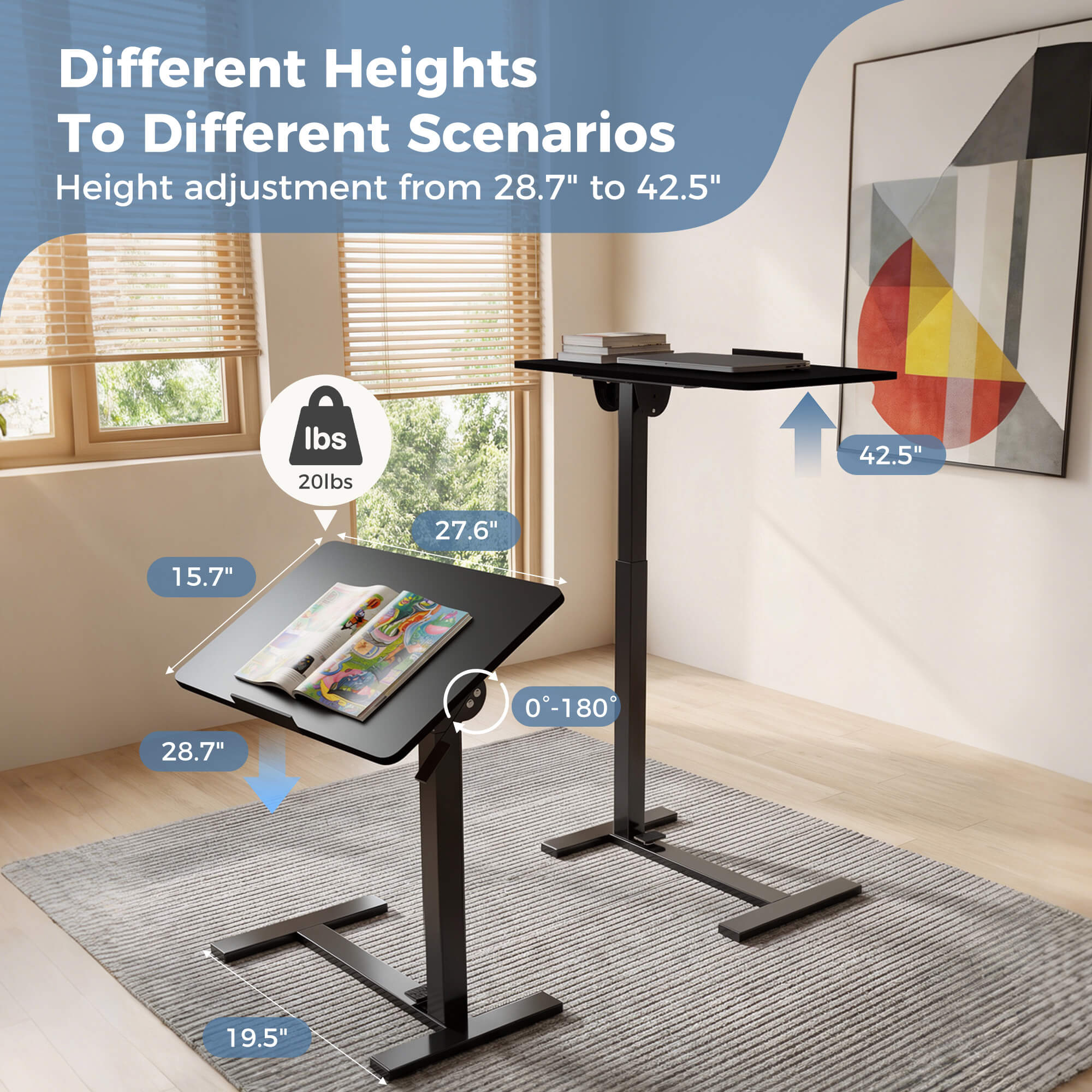 FlexiStand Adjustable C-Table Standing Desk