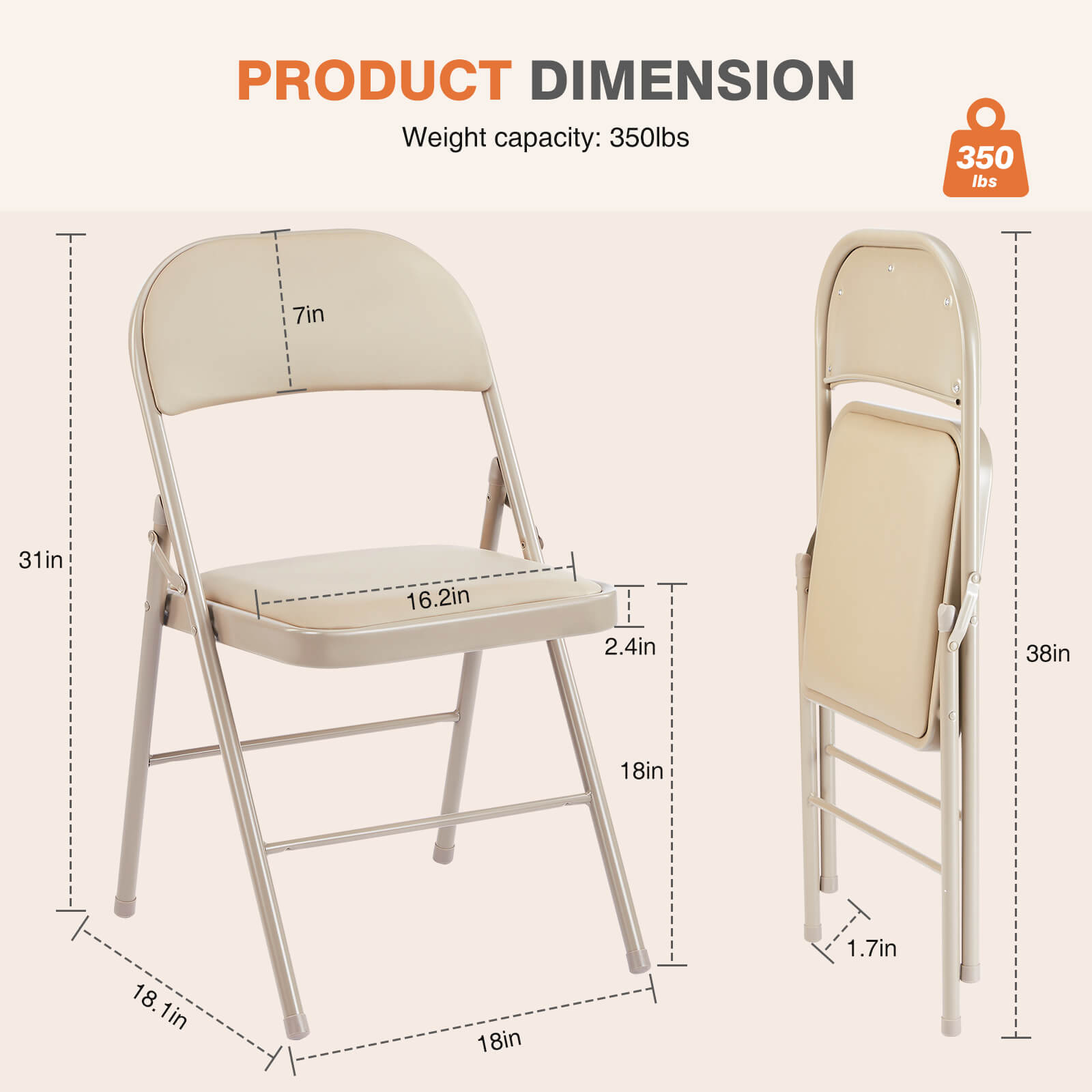 Leather Folding Chair Black