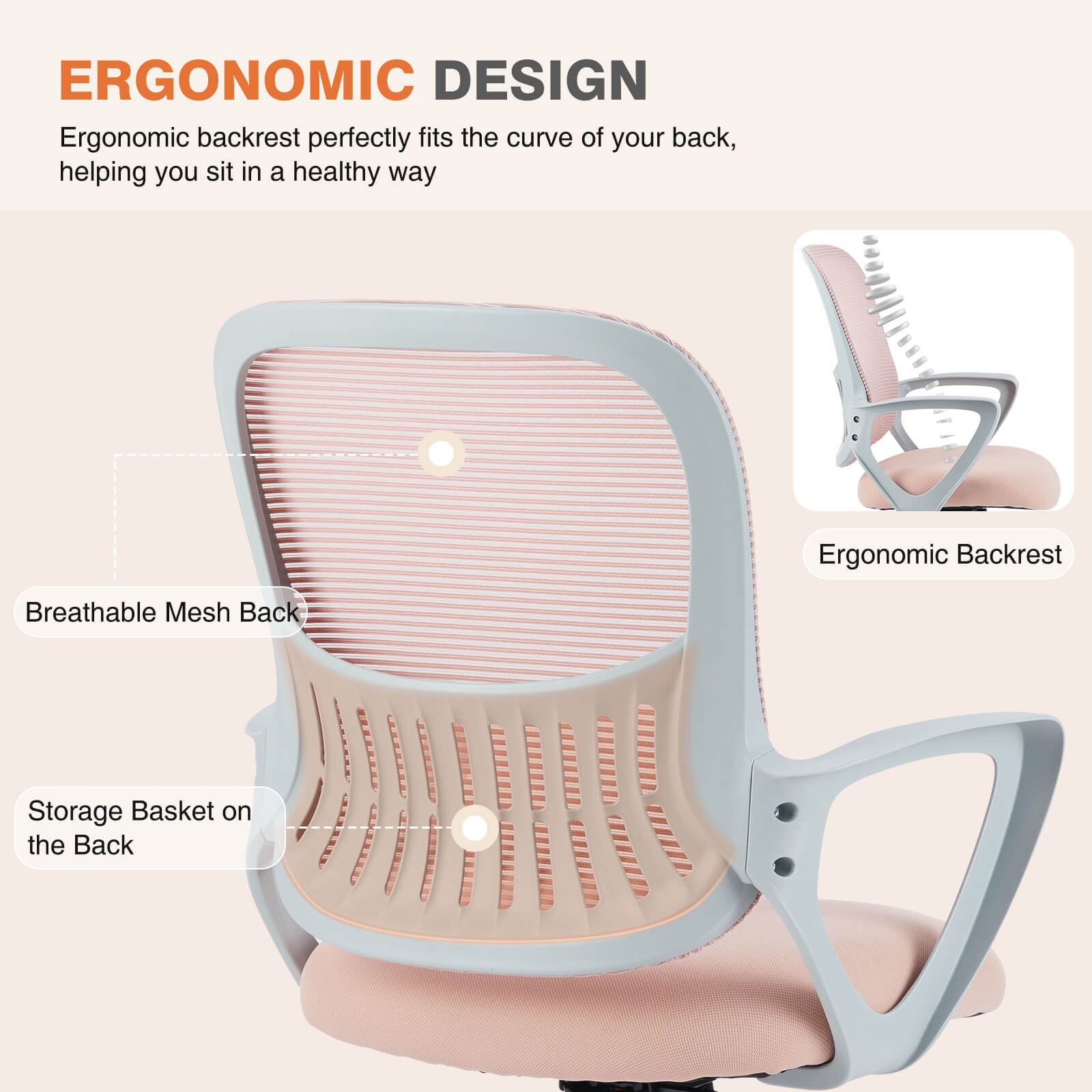 Ergonomic Mesh Drafting Office Chair