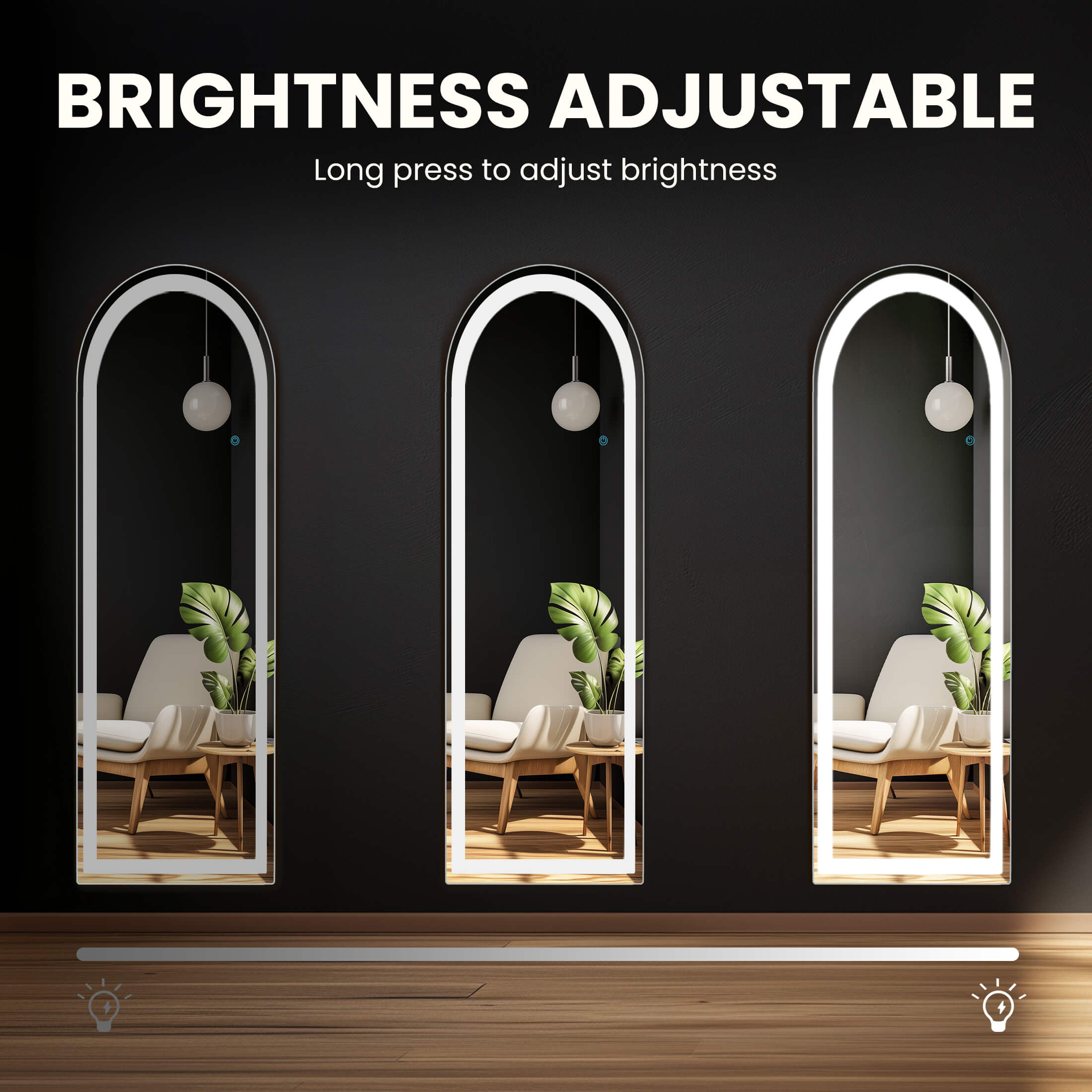 3-Color LED Illuminated Vanity Mirror