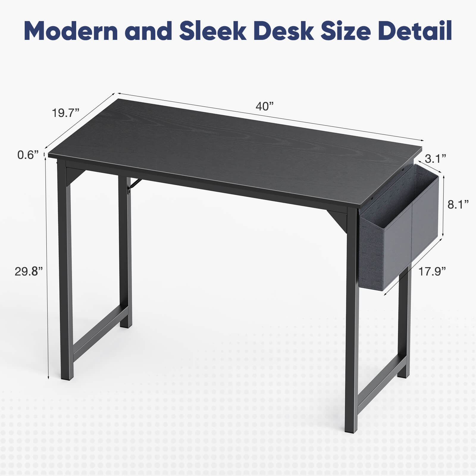 Organizer Computer Desk with Storage Pockets