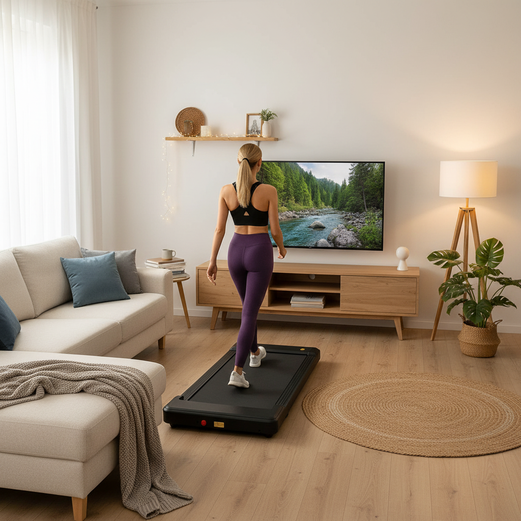 Foldable Treadmill with Handrails