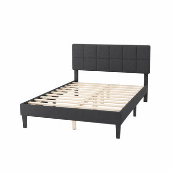 Upholstered Linen Bed Frame with Headboard