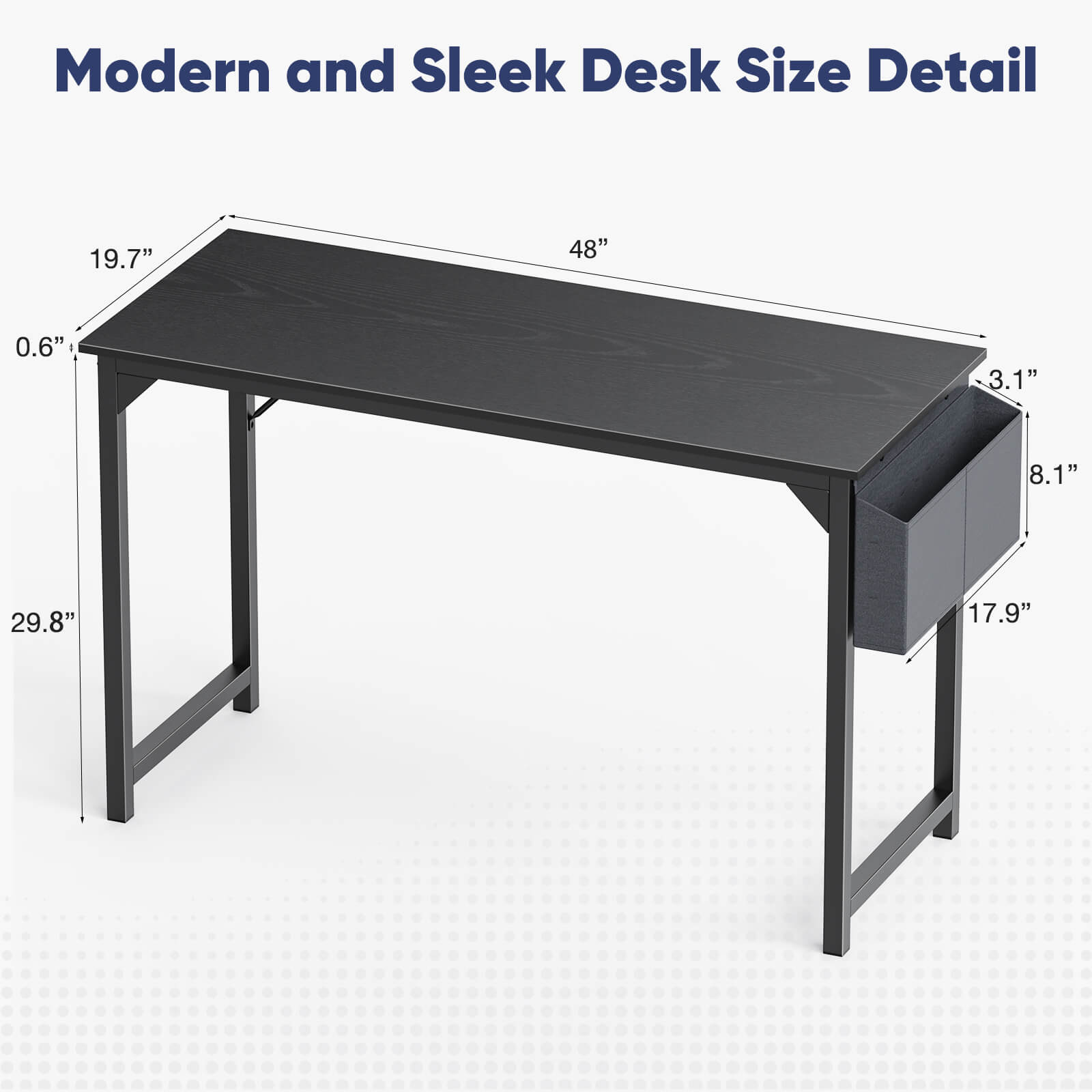 Organizer Computer Desk with Storage Pockets